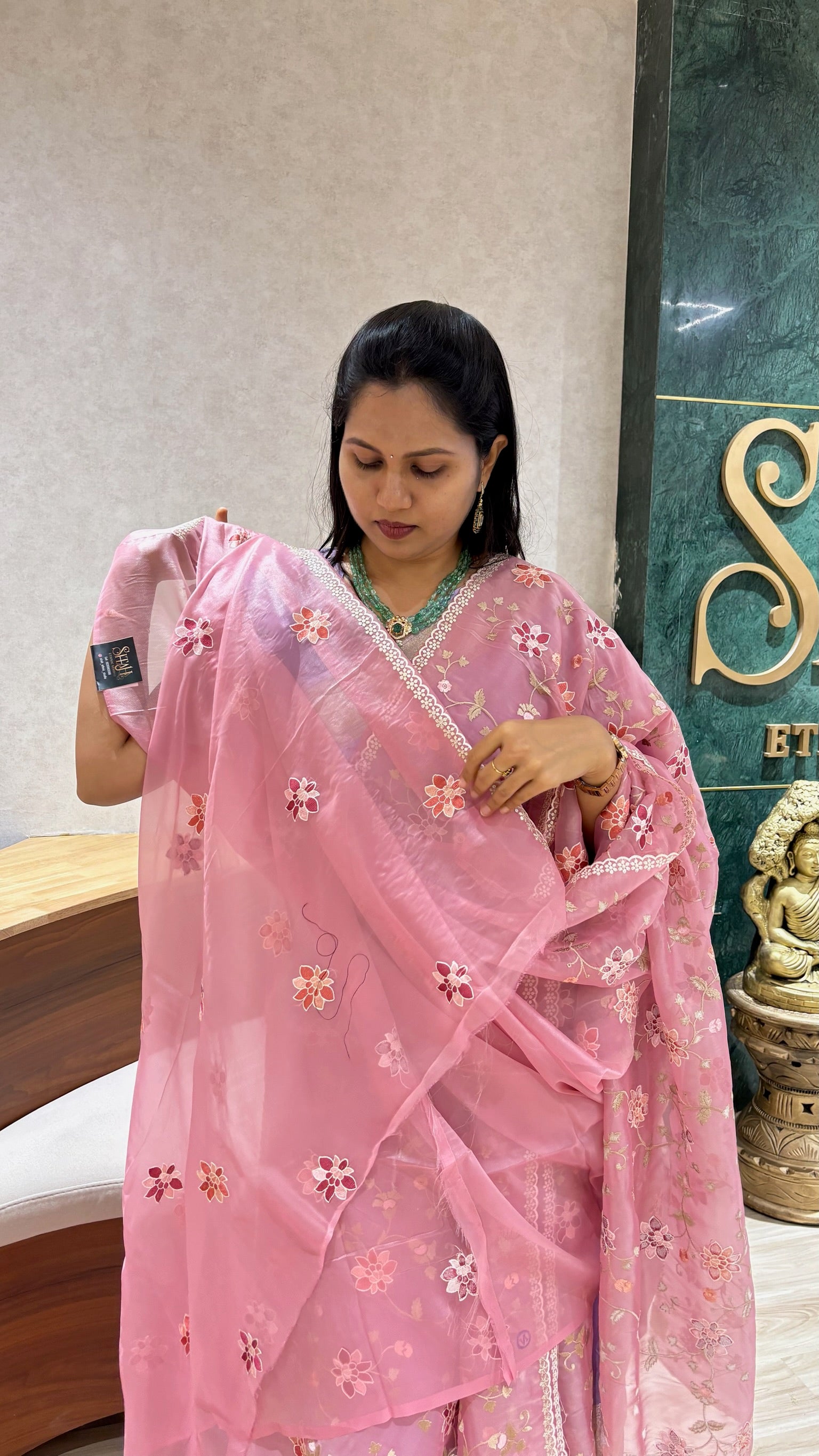 Georgette organza pink