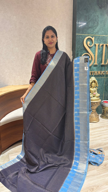 Russian silk navy blue