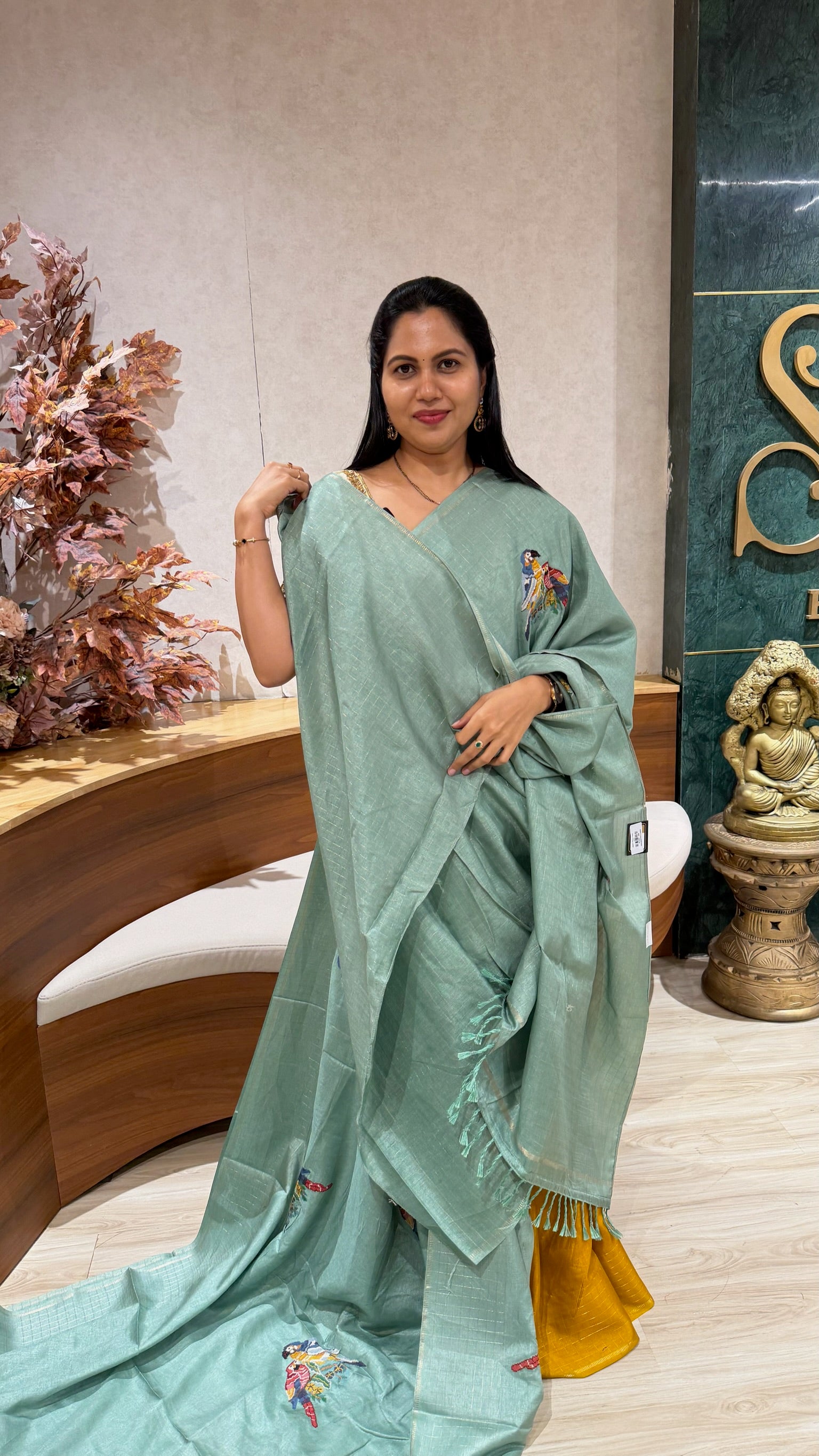 Tussar embroidery