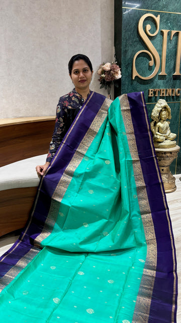 Light weight Kanchi pattu seagreen