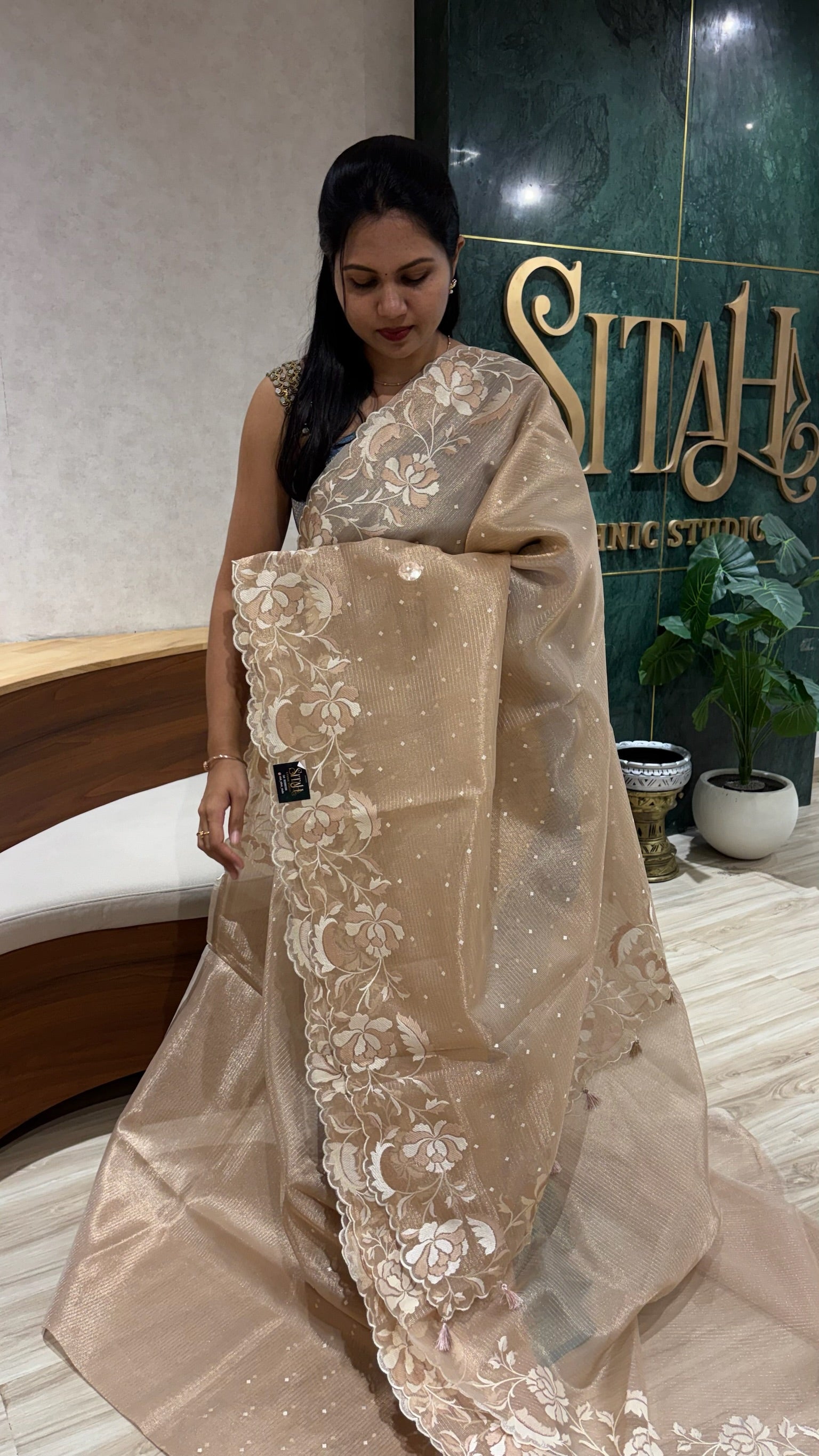Fancy tissue saree