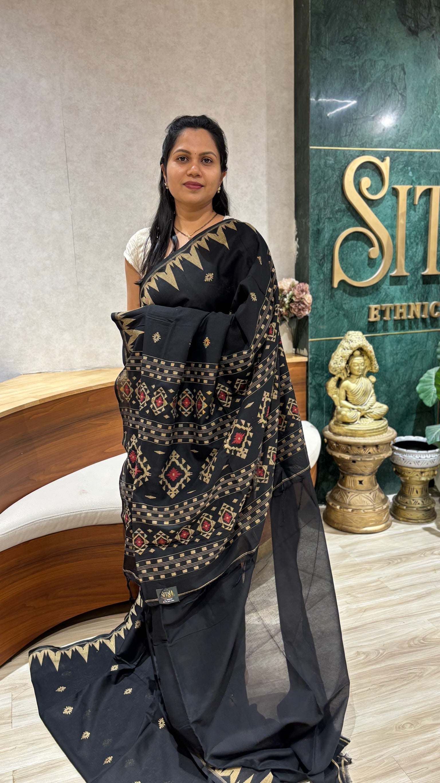 Mul cotton black with blouse