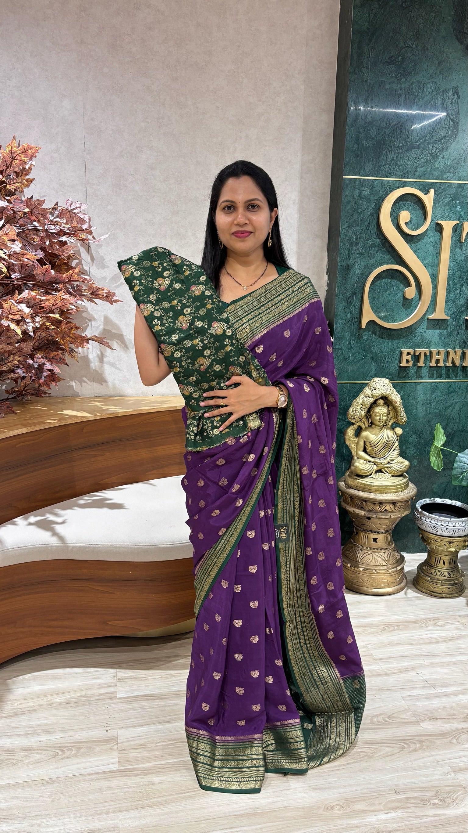 Pure chinnon saree