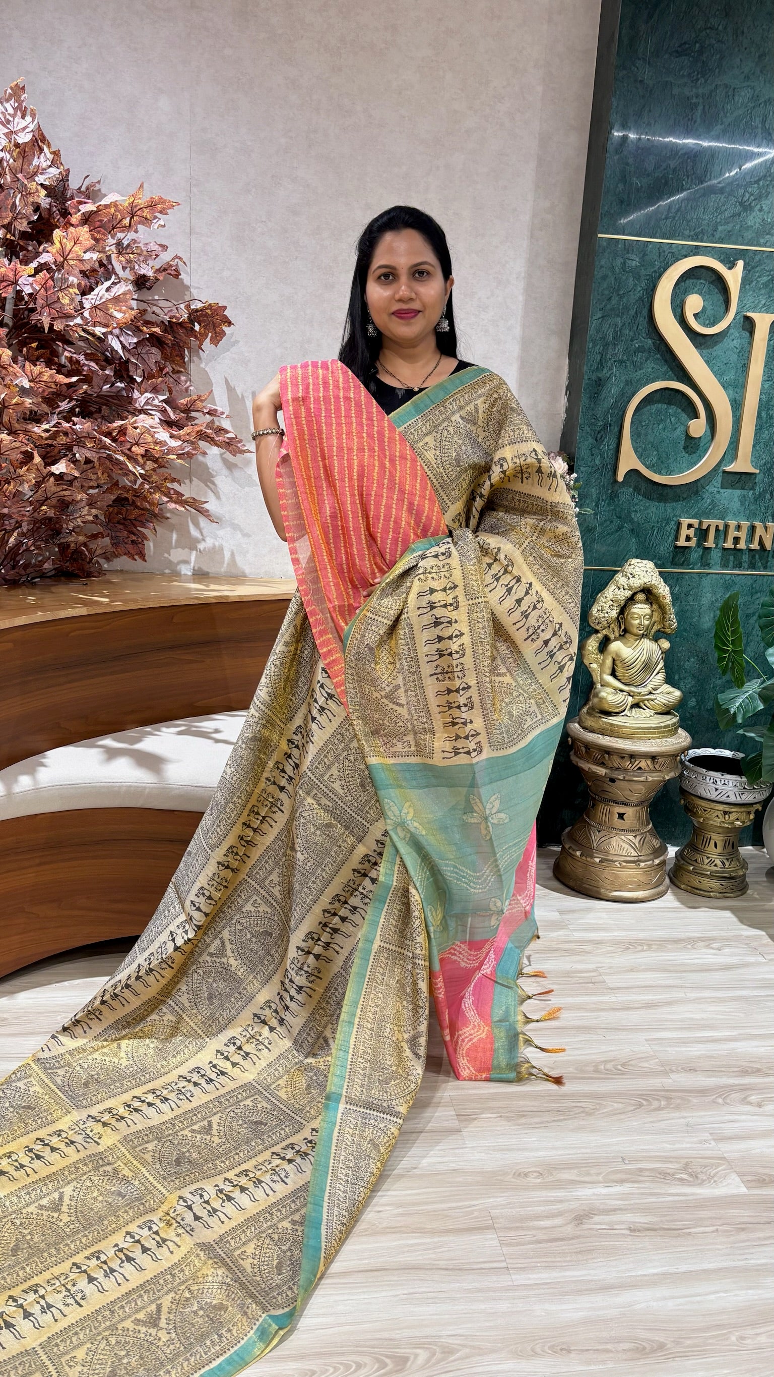 Madhubani art silk