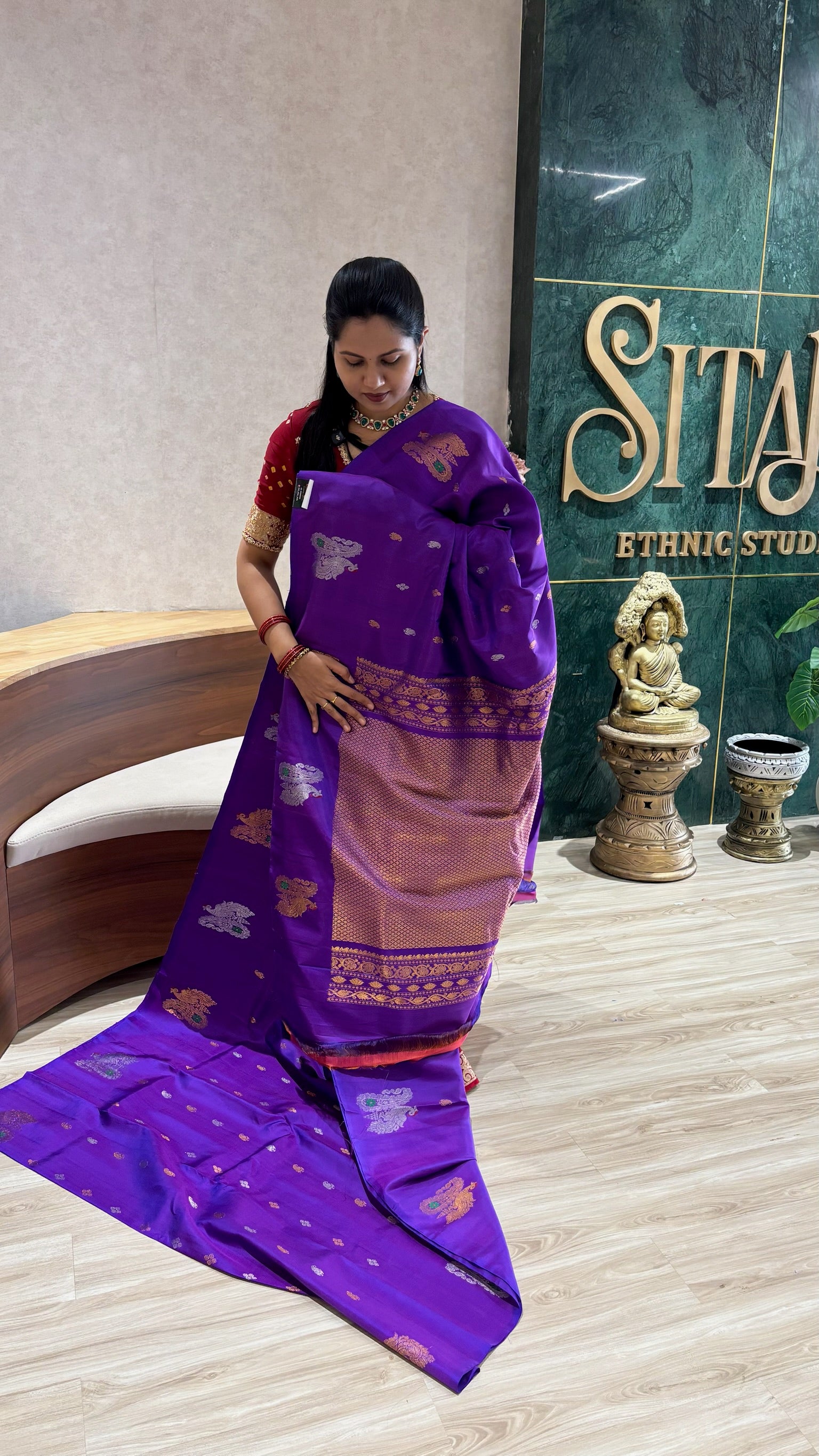 Handloom gadwal purple
