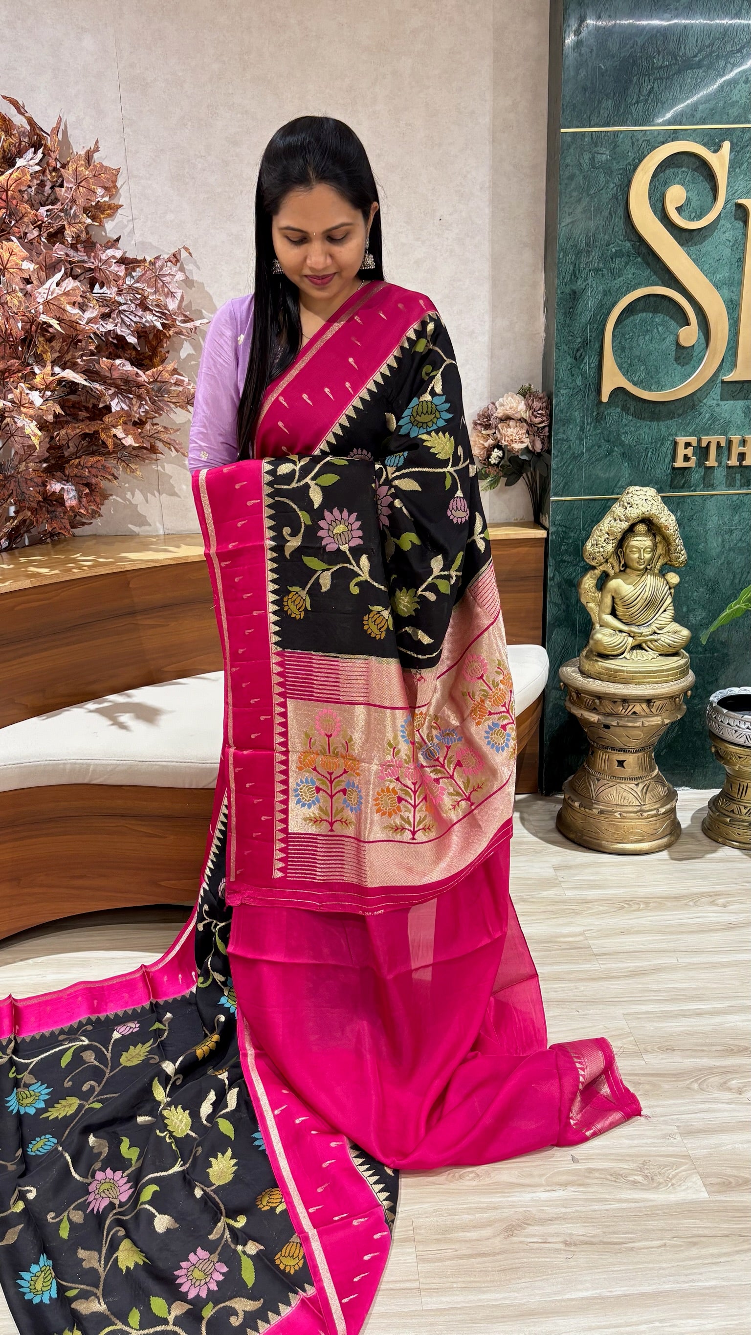 Tussar georgette jhamdani