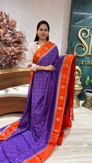Georgette jhamdhani pallu