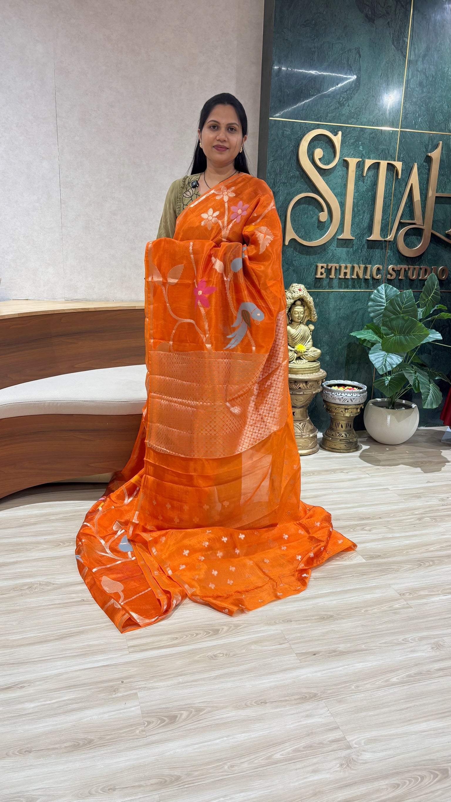 Paper silk allover orange