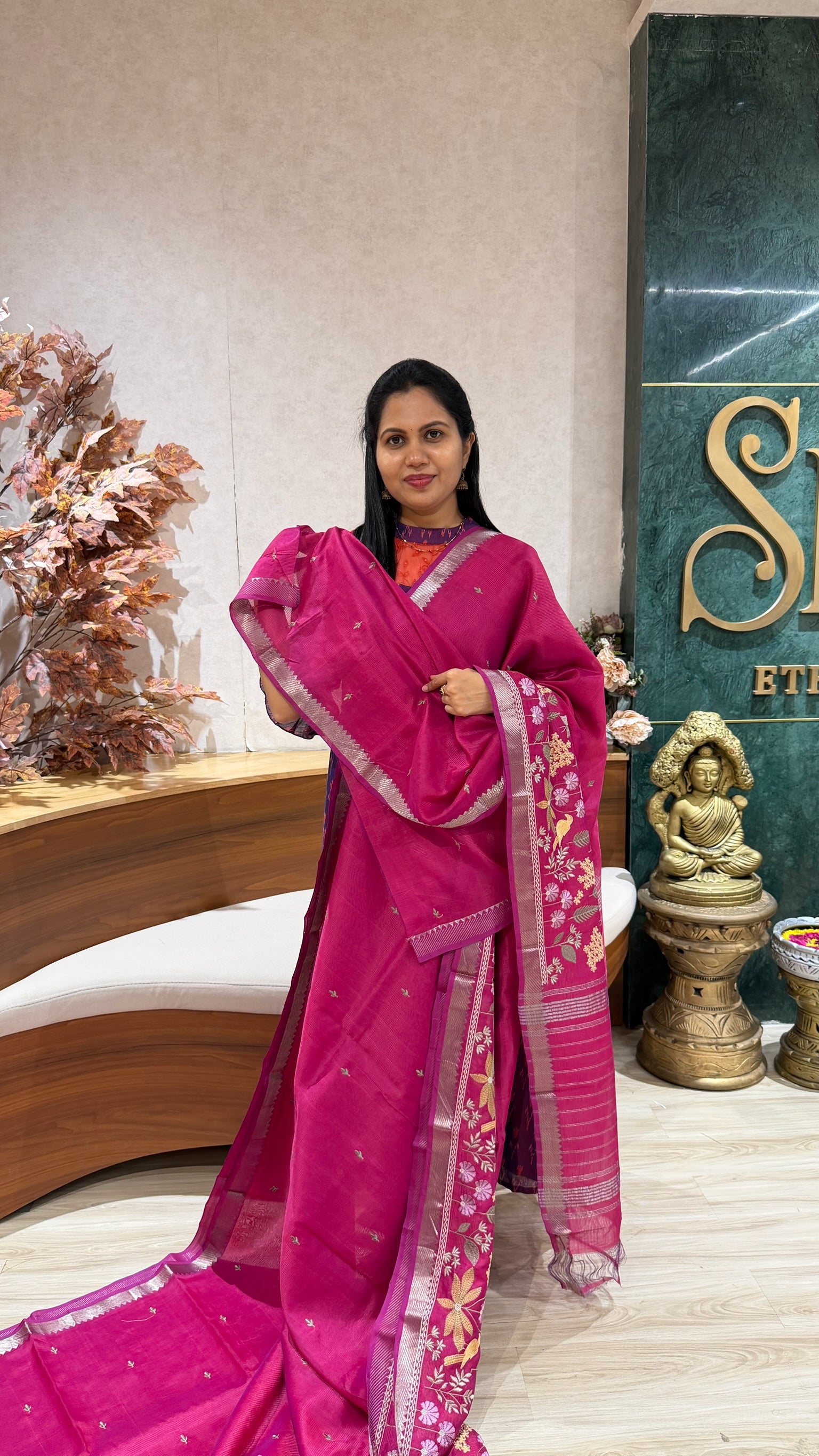 Handloom Mangalgiri embroidery