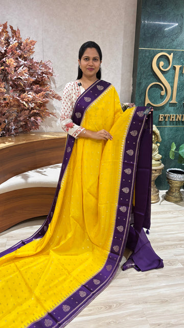 Georgette jhamdhani pallu
