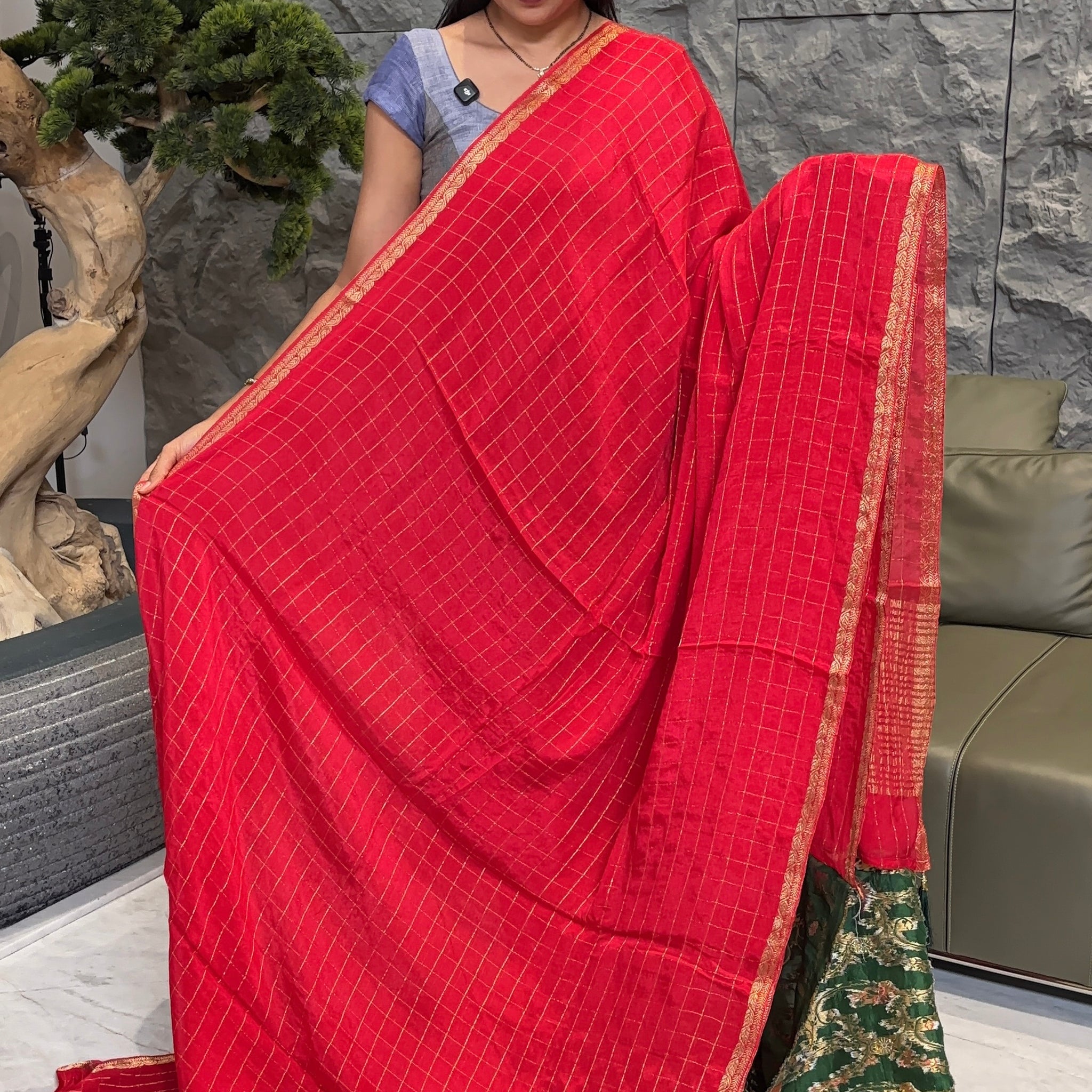 Chiffon red-green