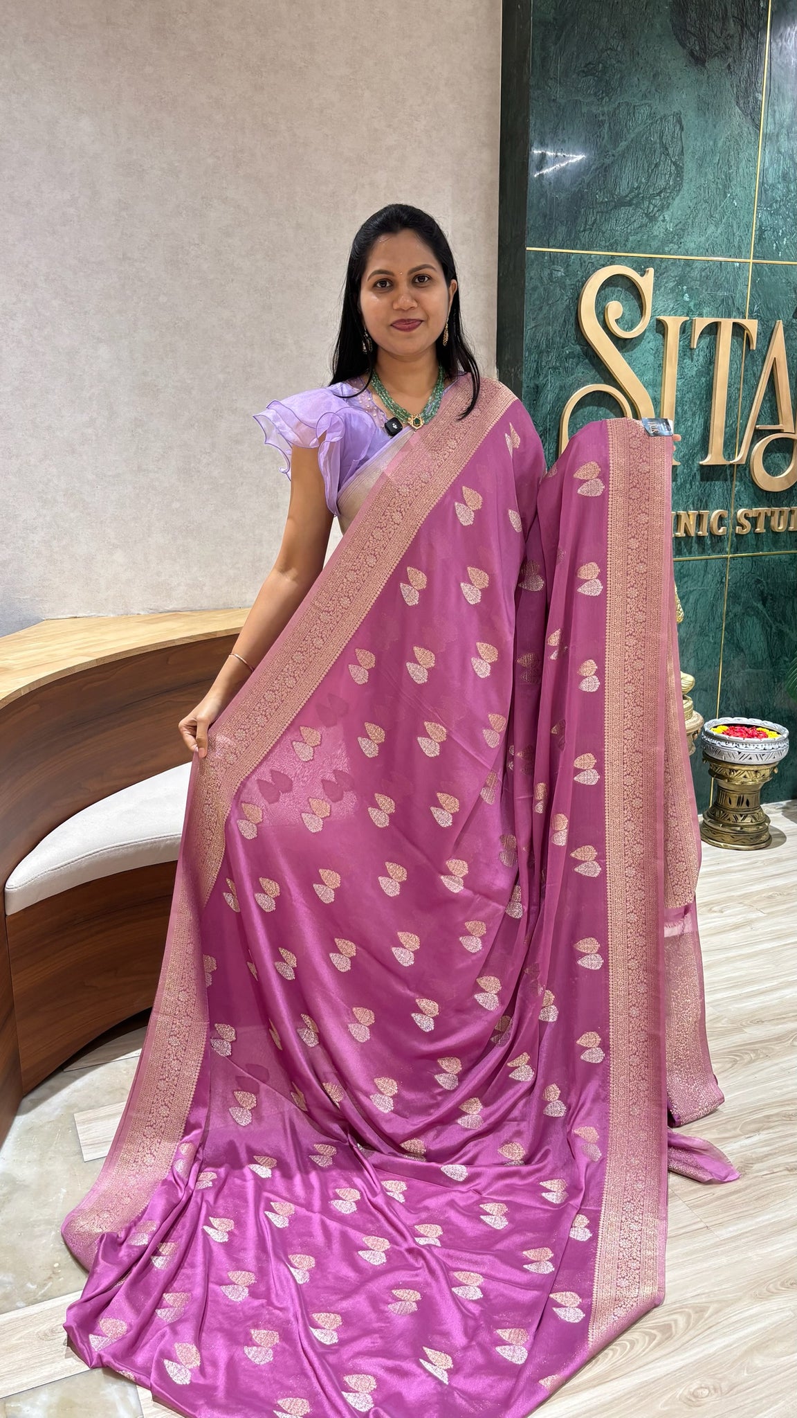 Pure georgette onion pink