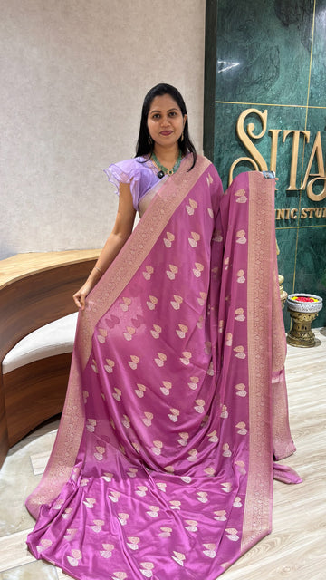 Pure georgette onion pink