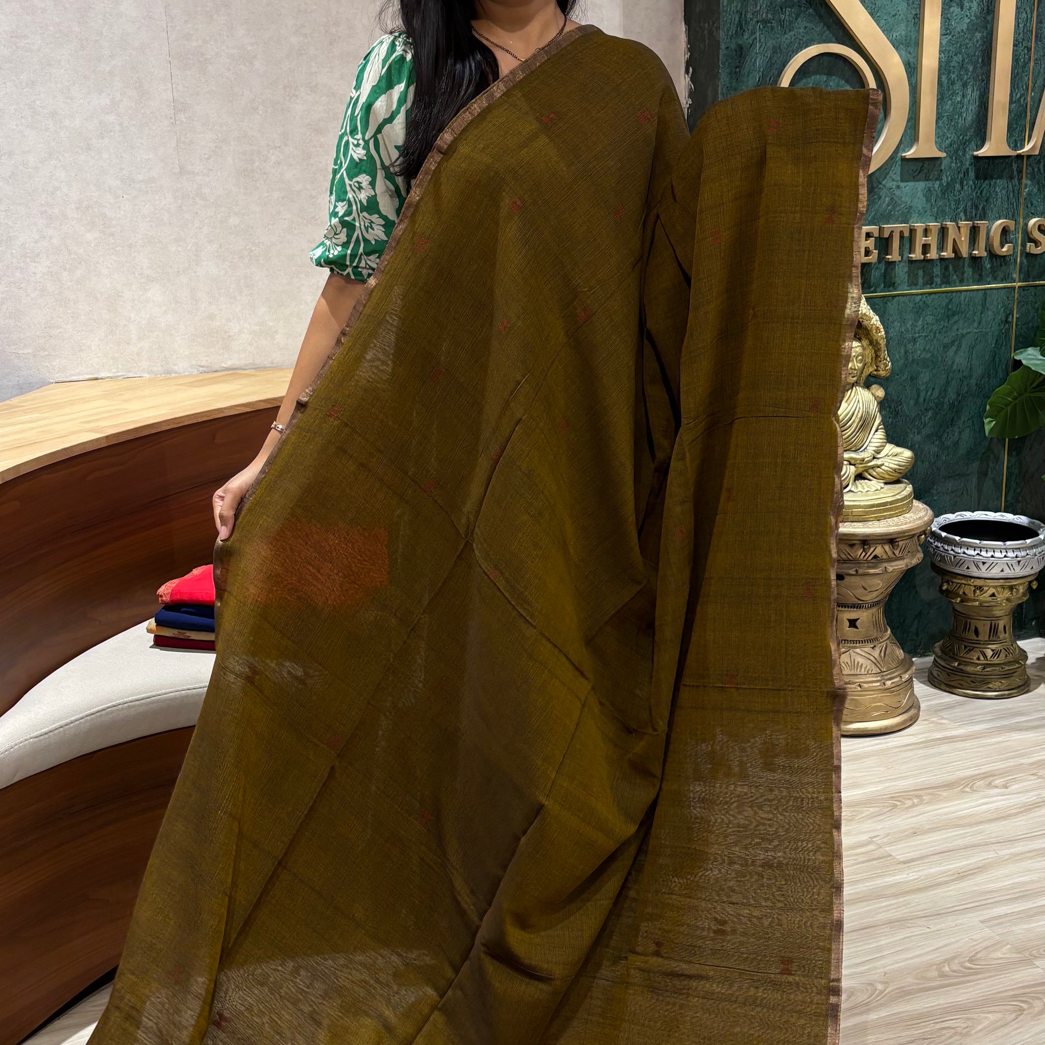 Mul cotton khaki color