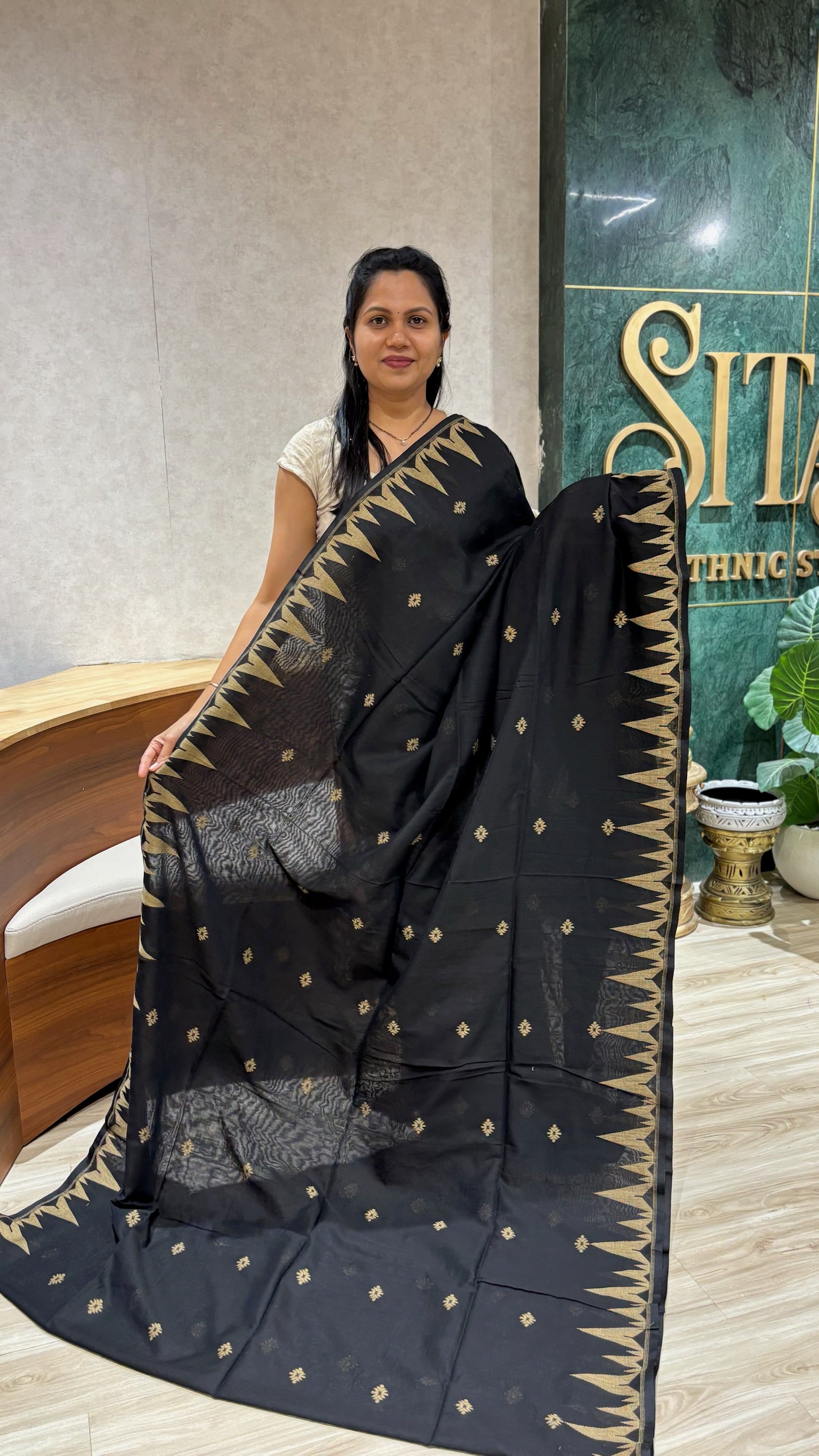 Mul cotton black with blouse