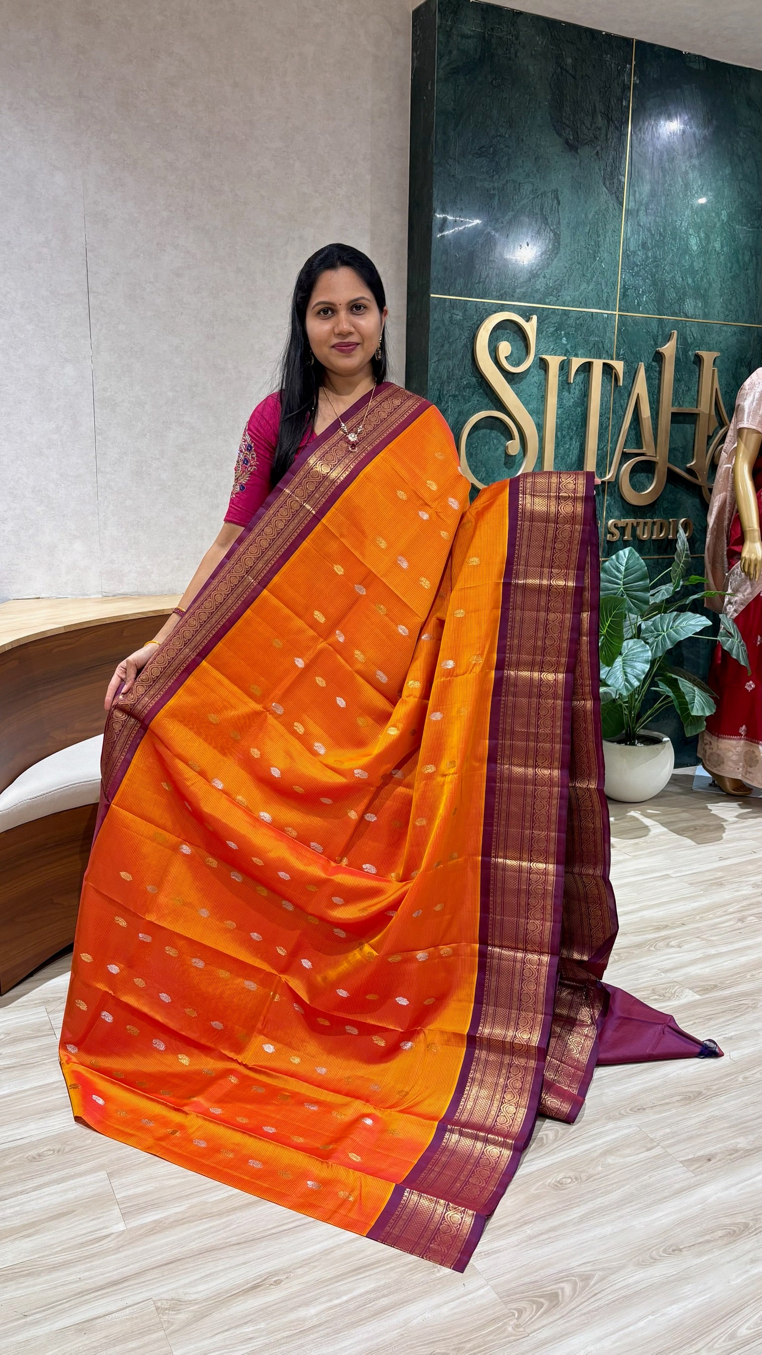 Handloom gadwal pattu with kanchi border