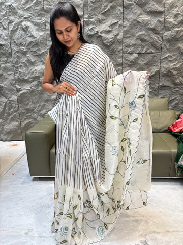 Fancy saree white