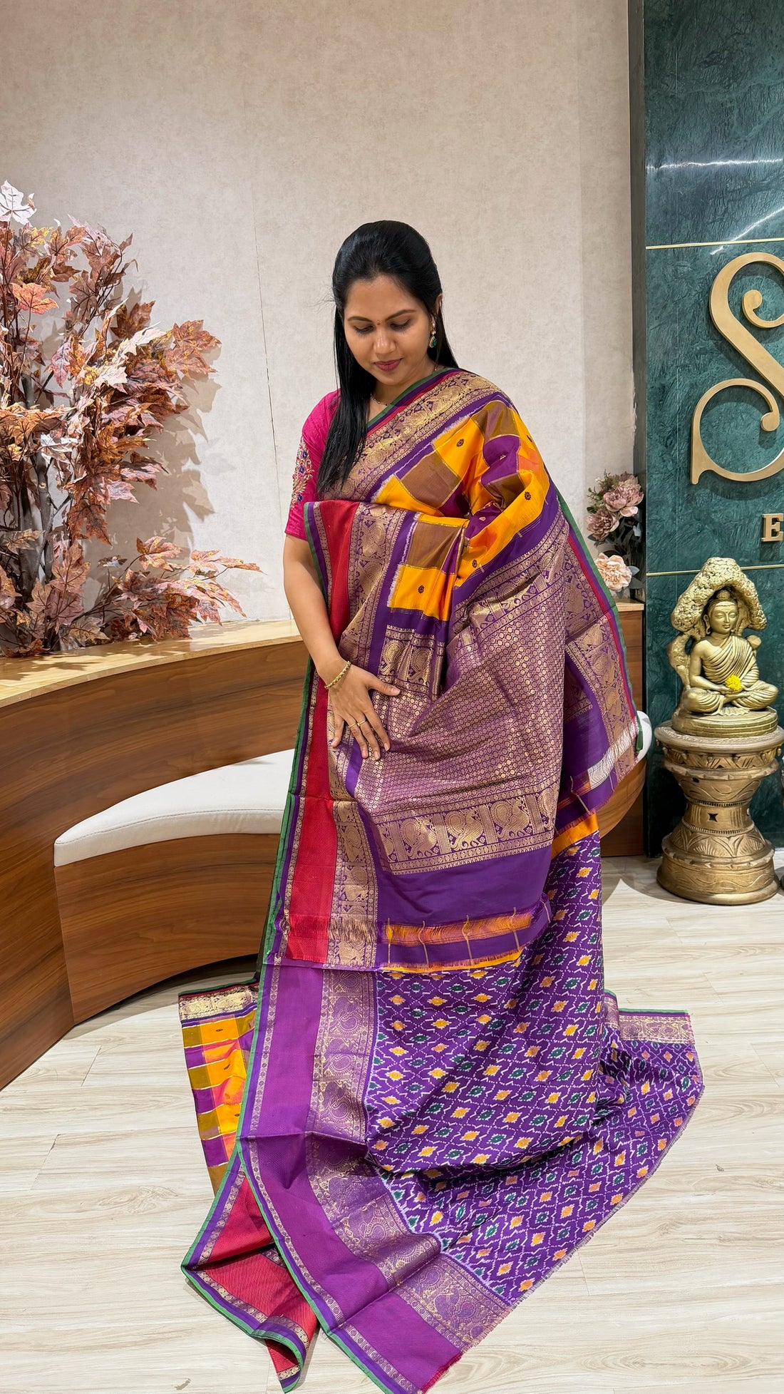 Handloom ikkat kanchi