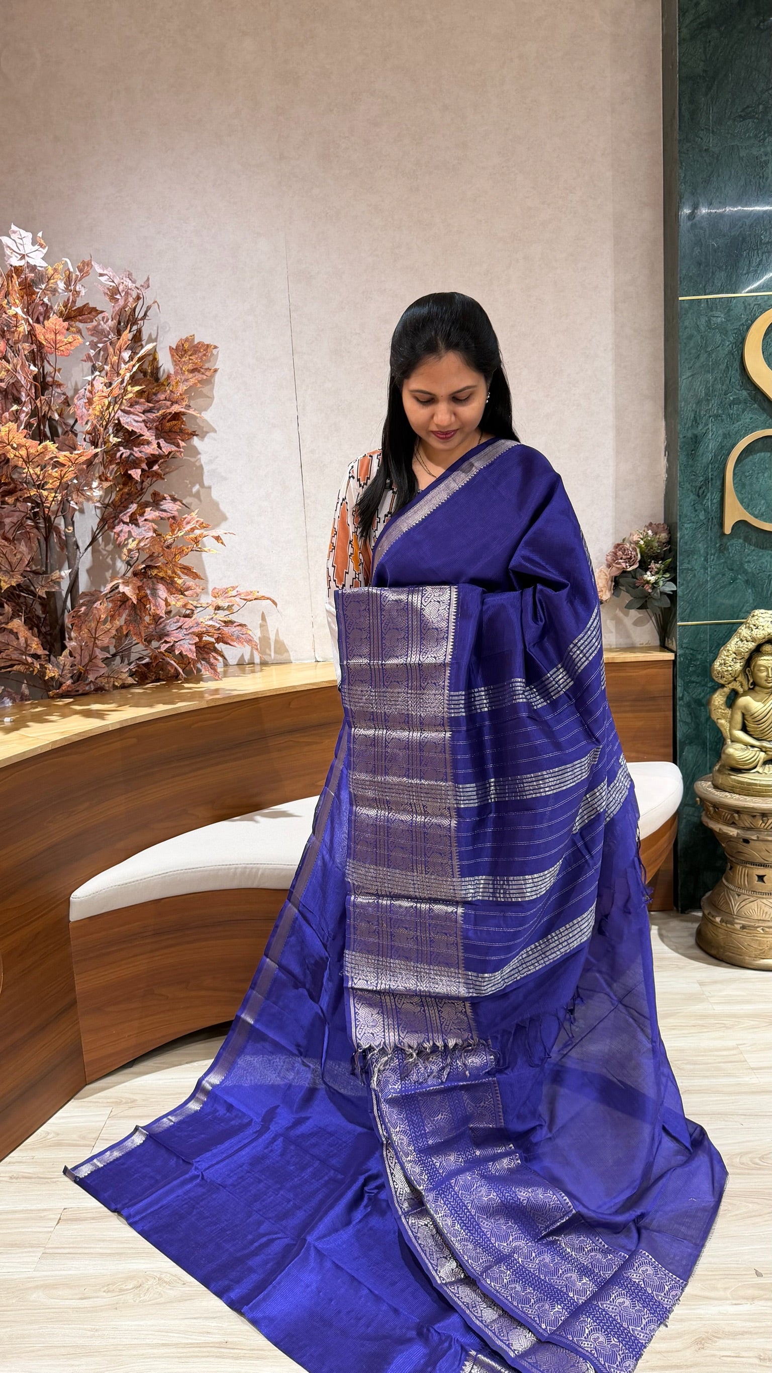 Handloom mangalgiri gemini blue