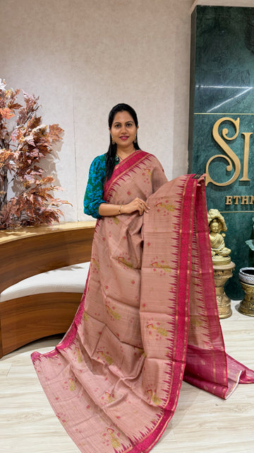 Pure tussar embroidery