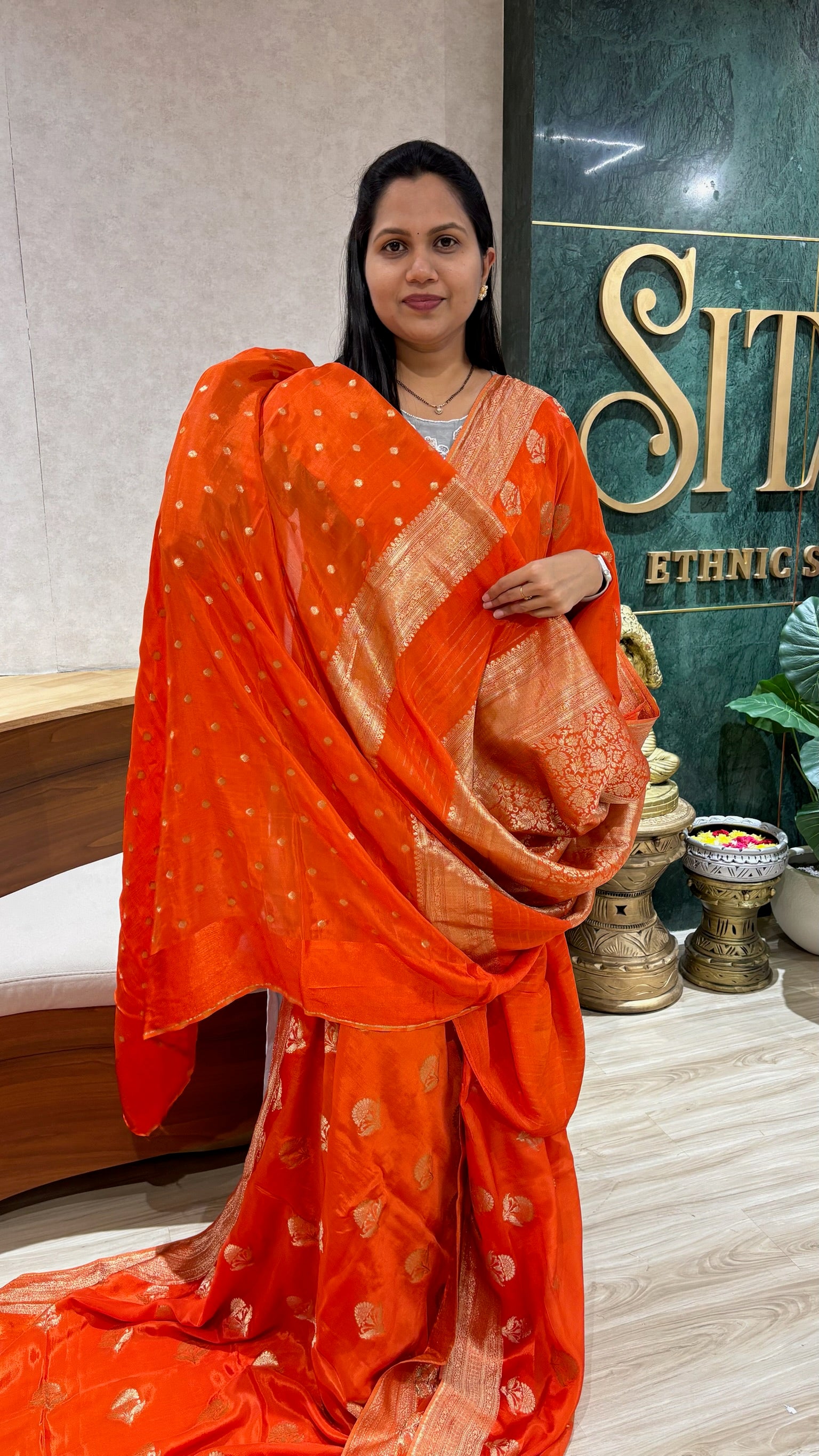 Banaras crepe saree