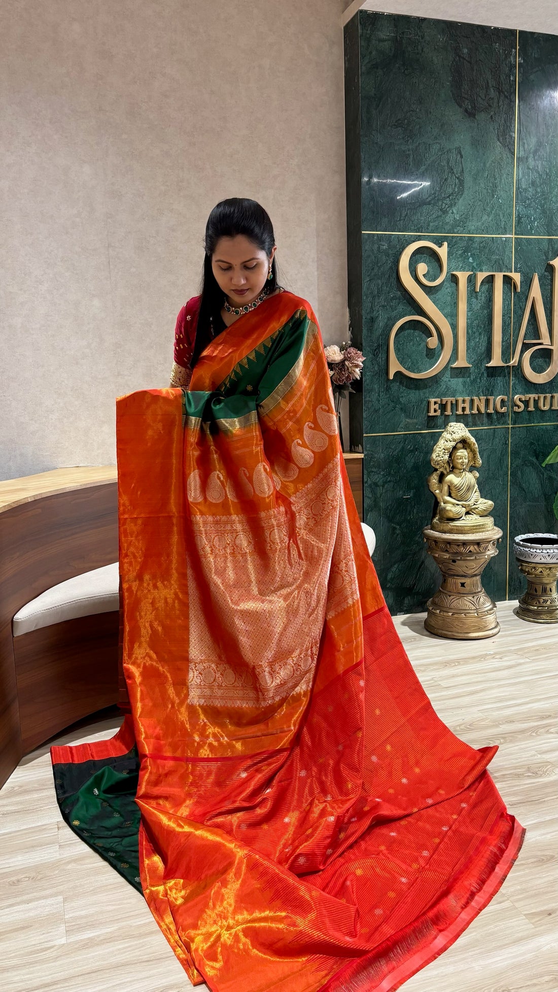 Handloom Gadwal green