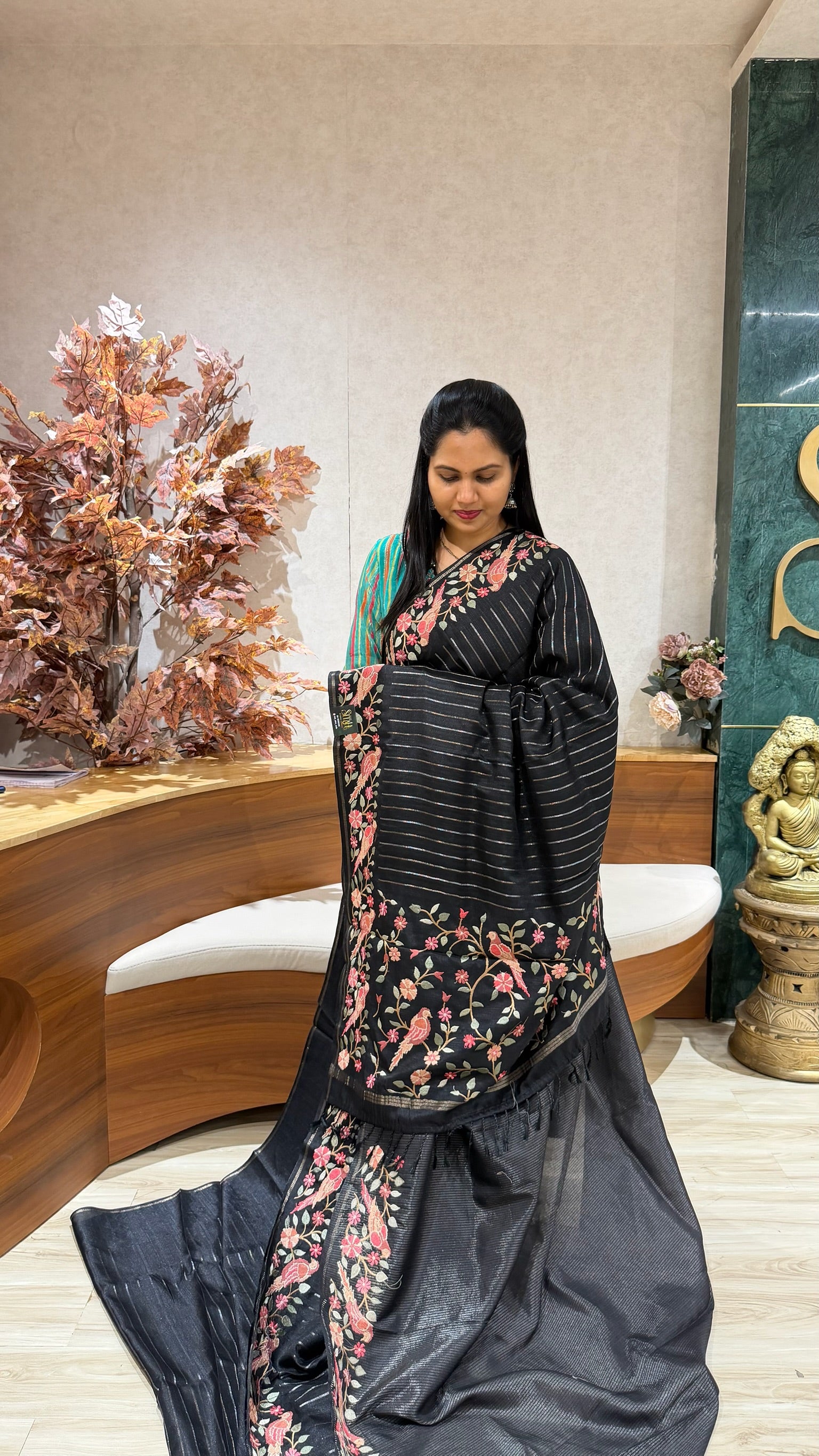 Tussar embroidery