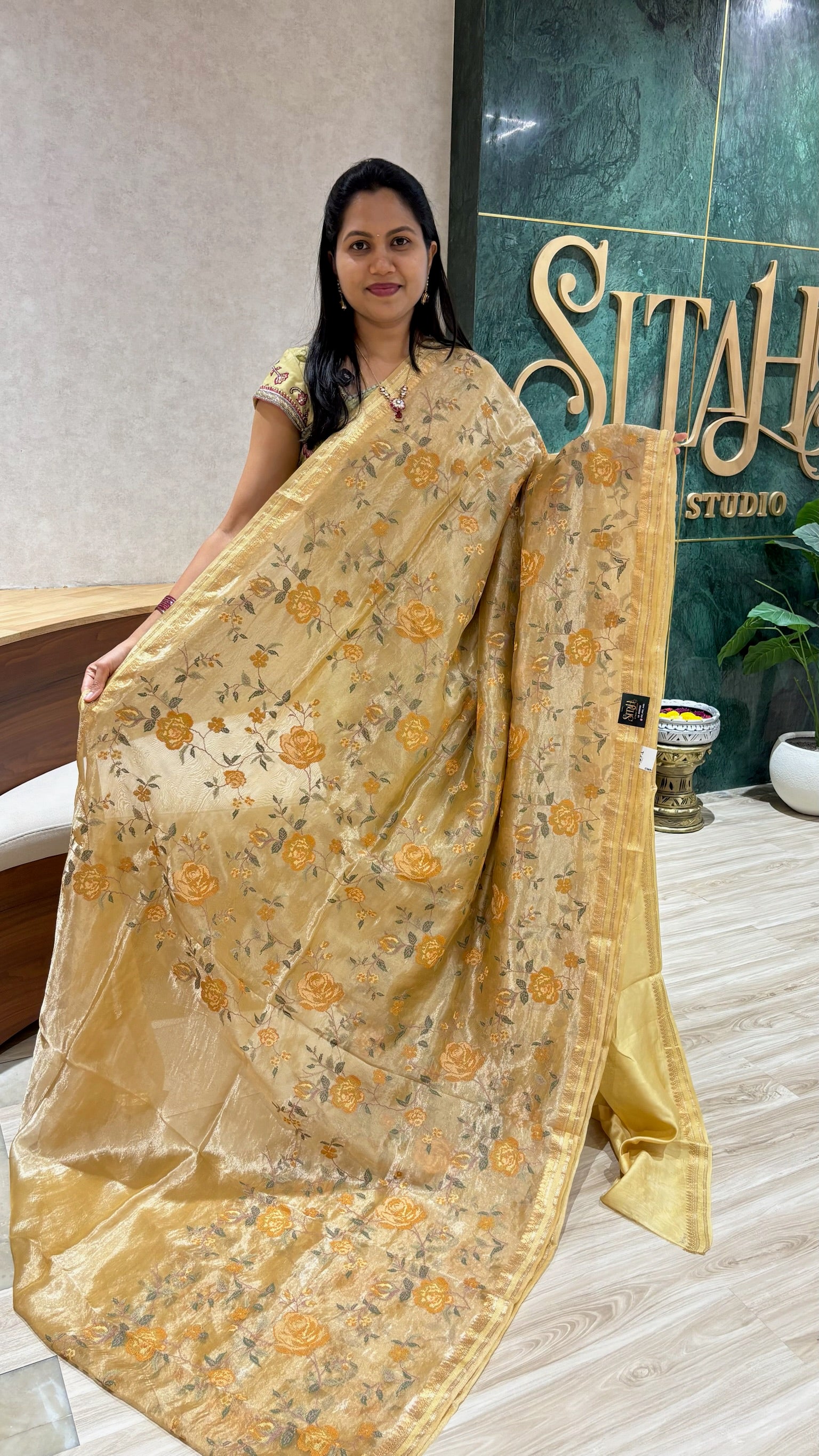 Handloom tissue cross stitch