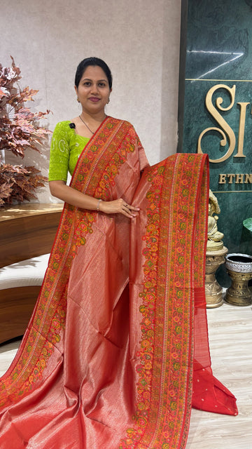 Tissue georgette meenakari
