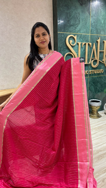 Mashru georgette pink