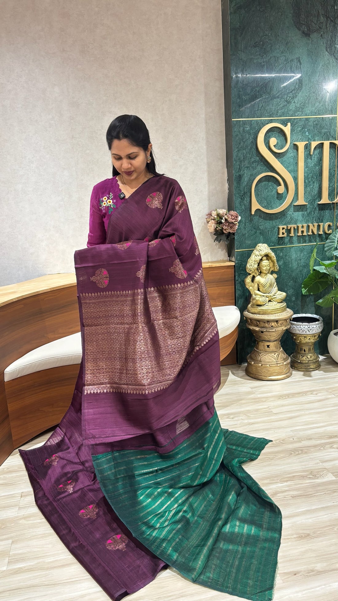 Raw silk pattu wine
