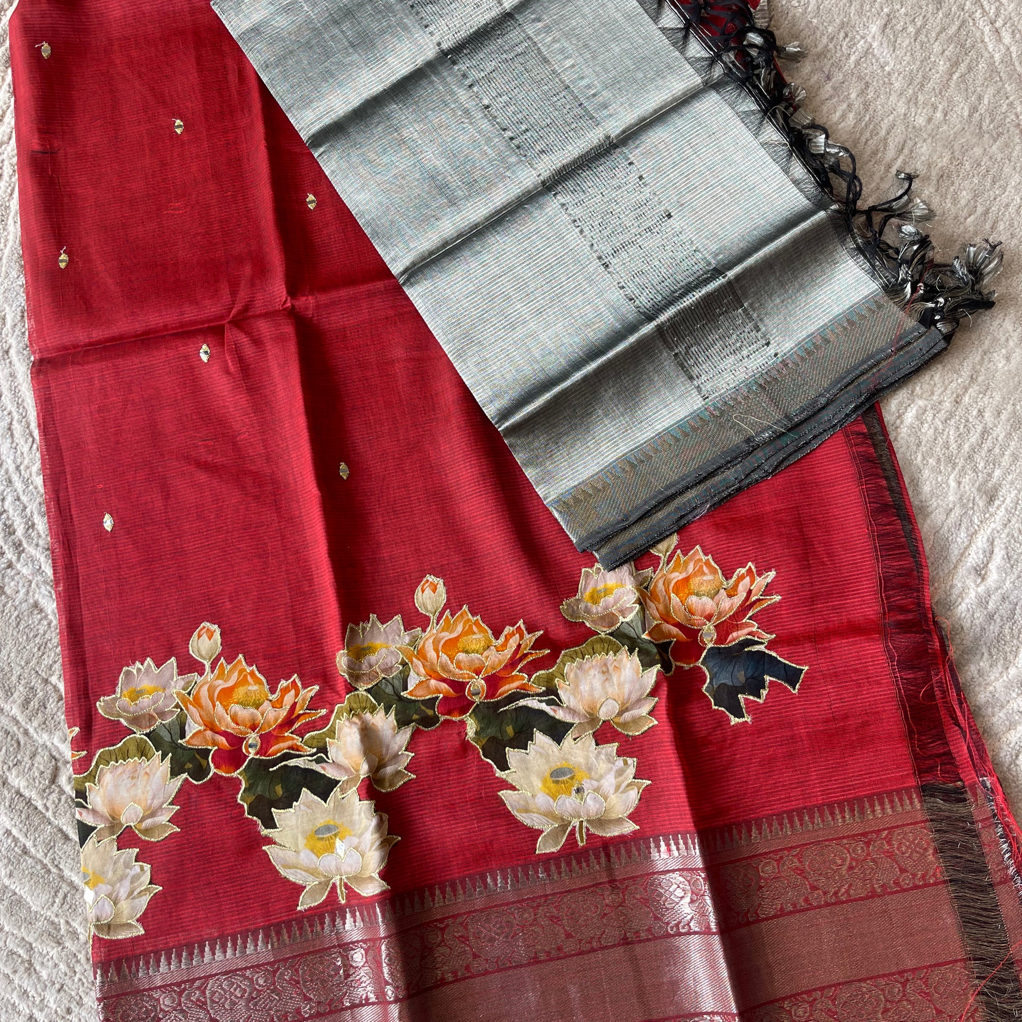 Mangalgiri dress Red