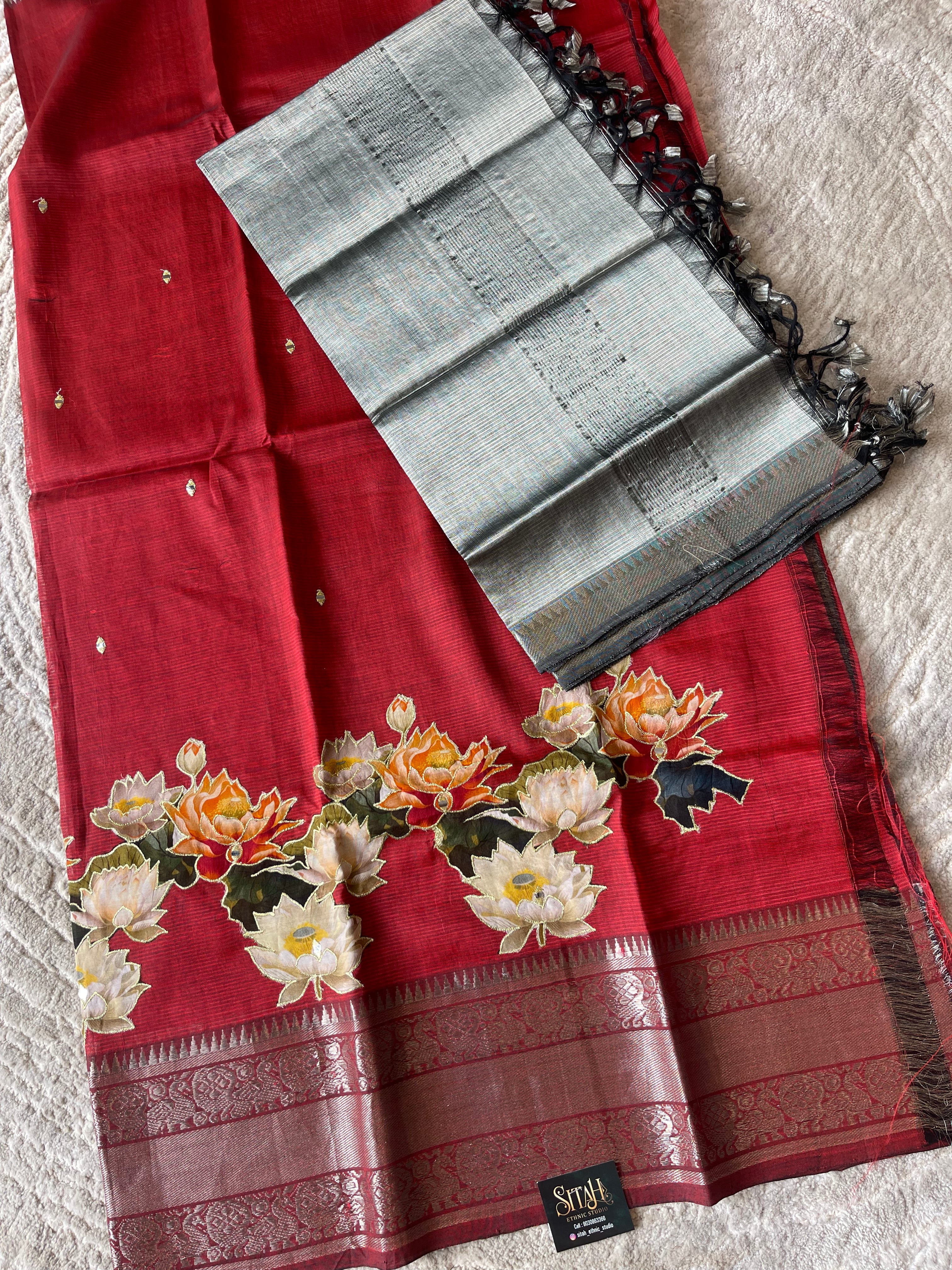 Mangalgiri dress Red