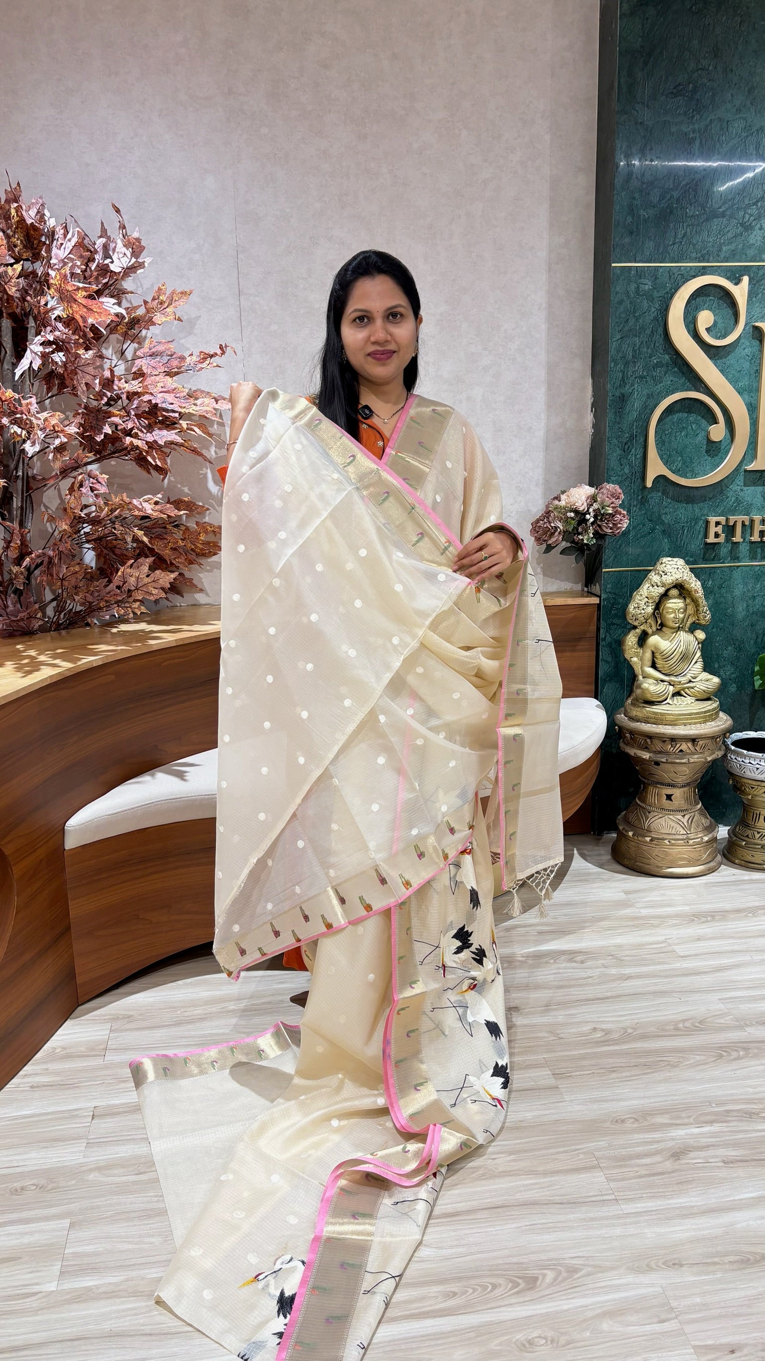 Silk kota embroidery