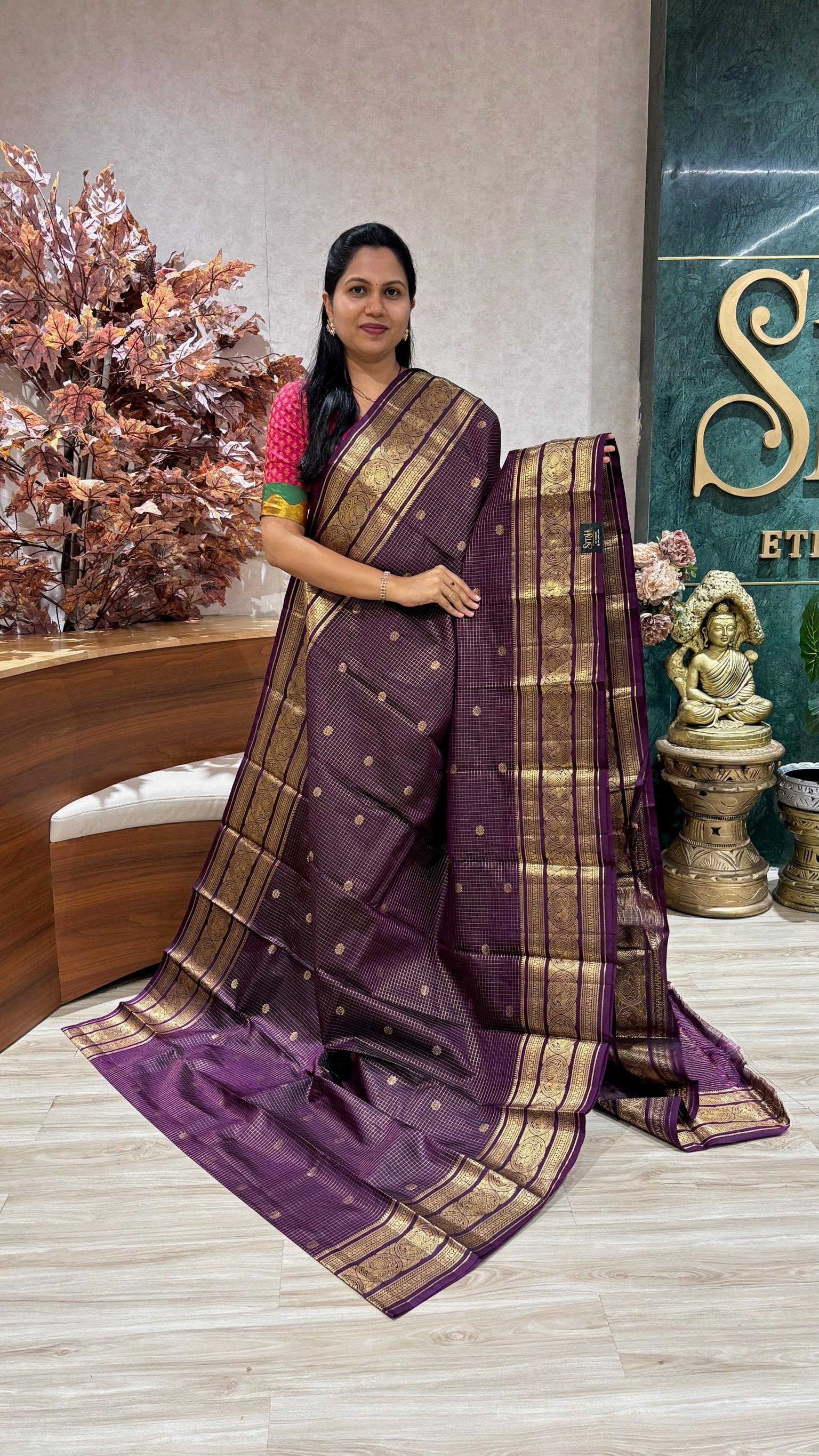 Handloom vintage Kanchi purple
