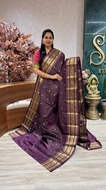 Handloom vintage Kanchi purple