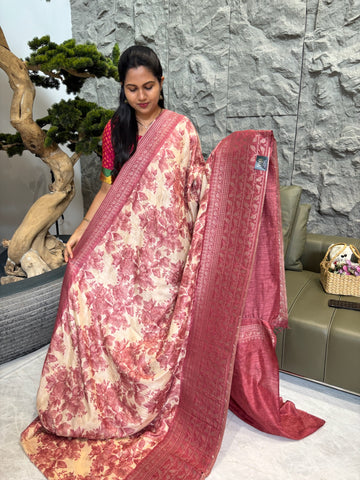 Falling chanderi pink