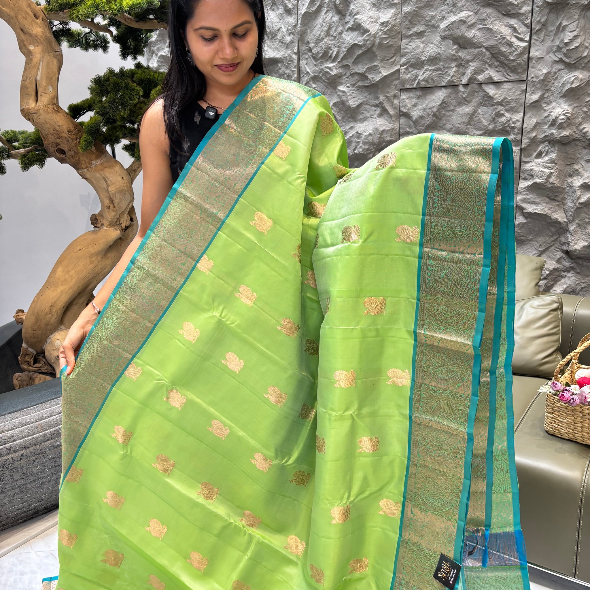 Kanchi pattu green-seagreen