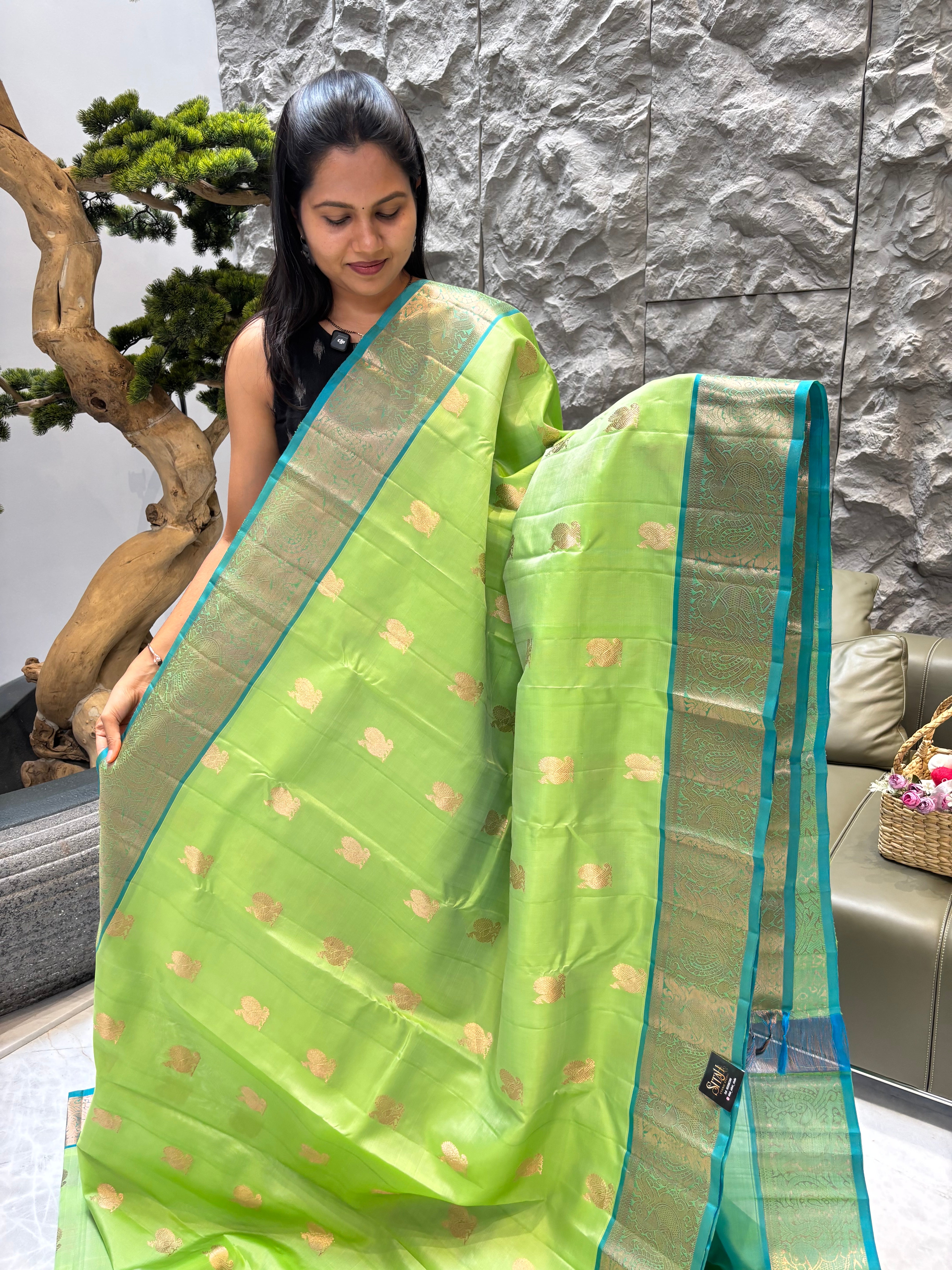 Kanchi pattu green-seagreen