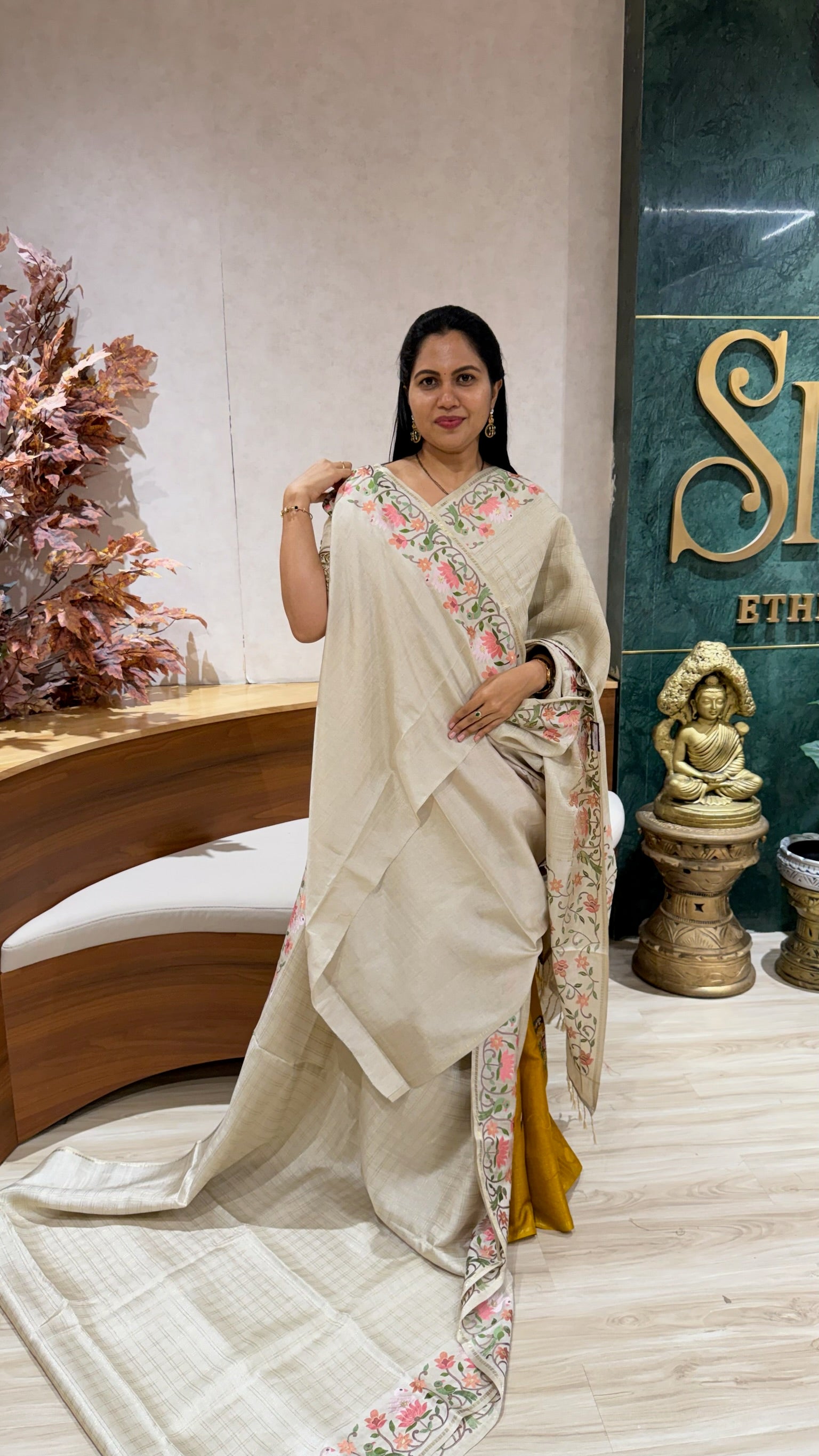 Fancy tussar embroidery
