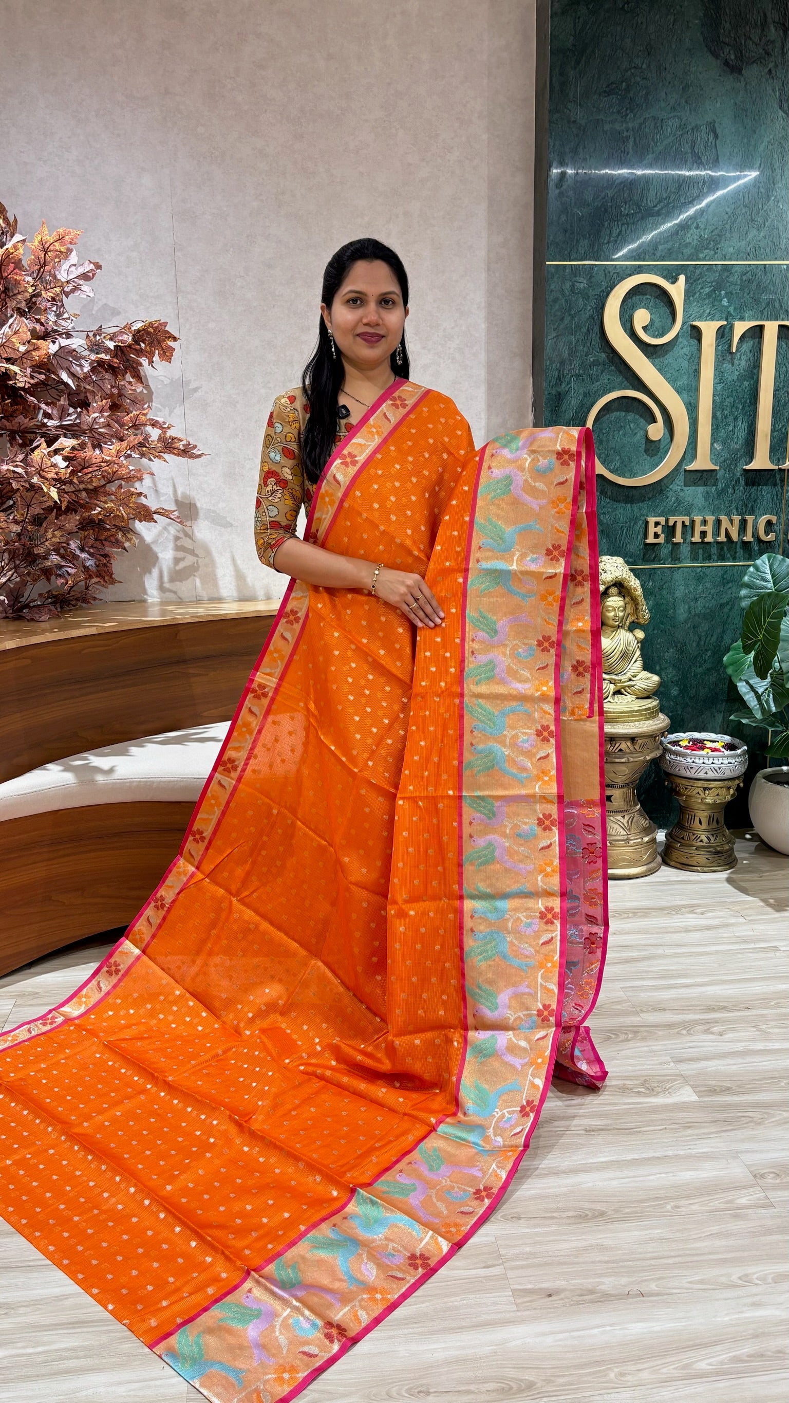 Silk kota orange
