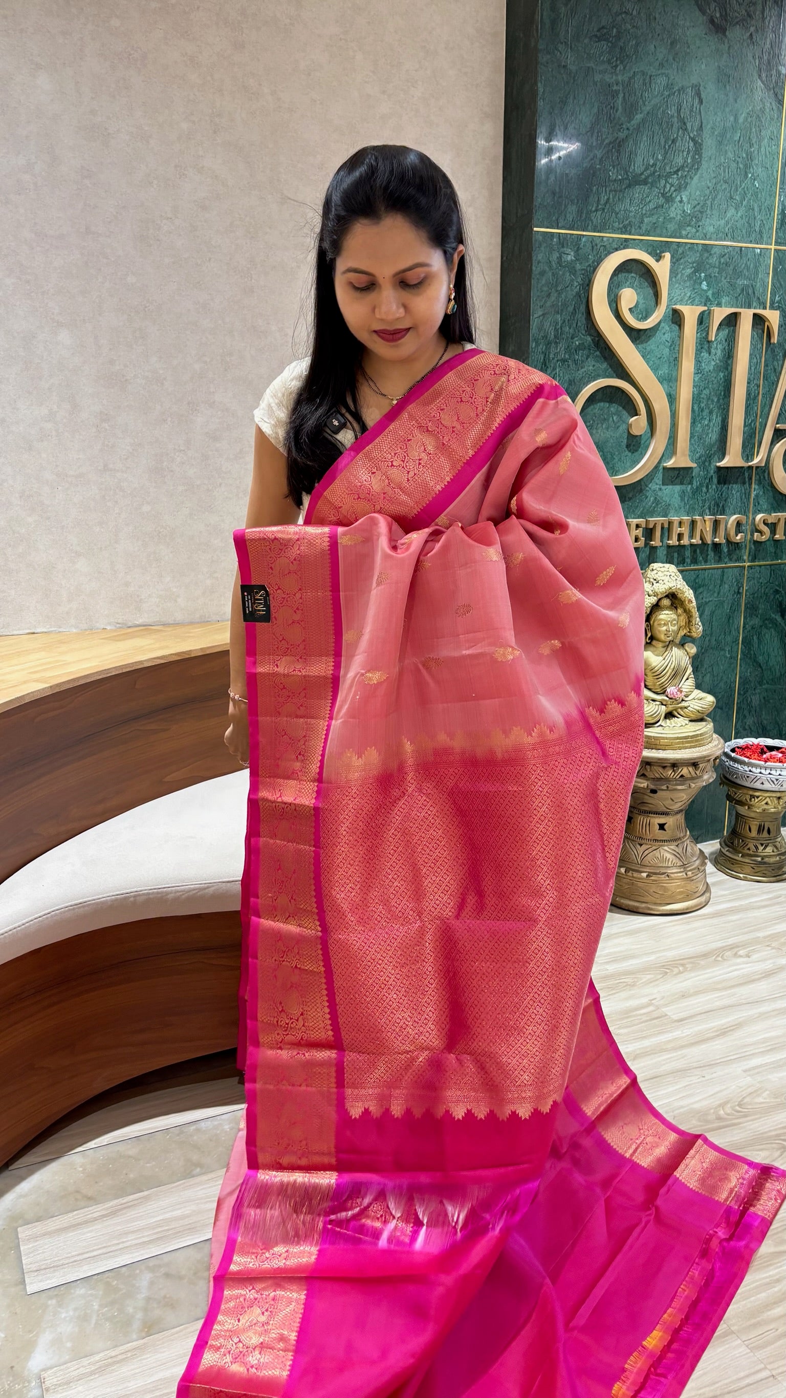 Kanchi pattu light pink