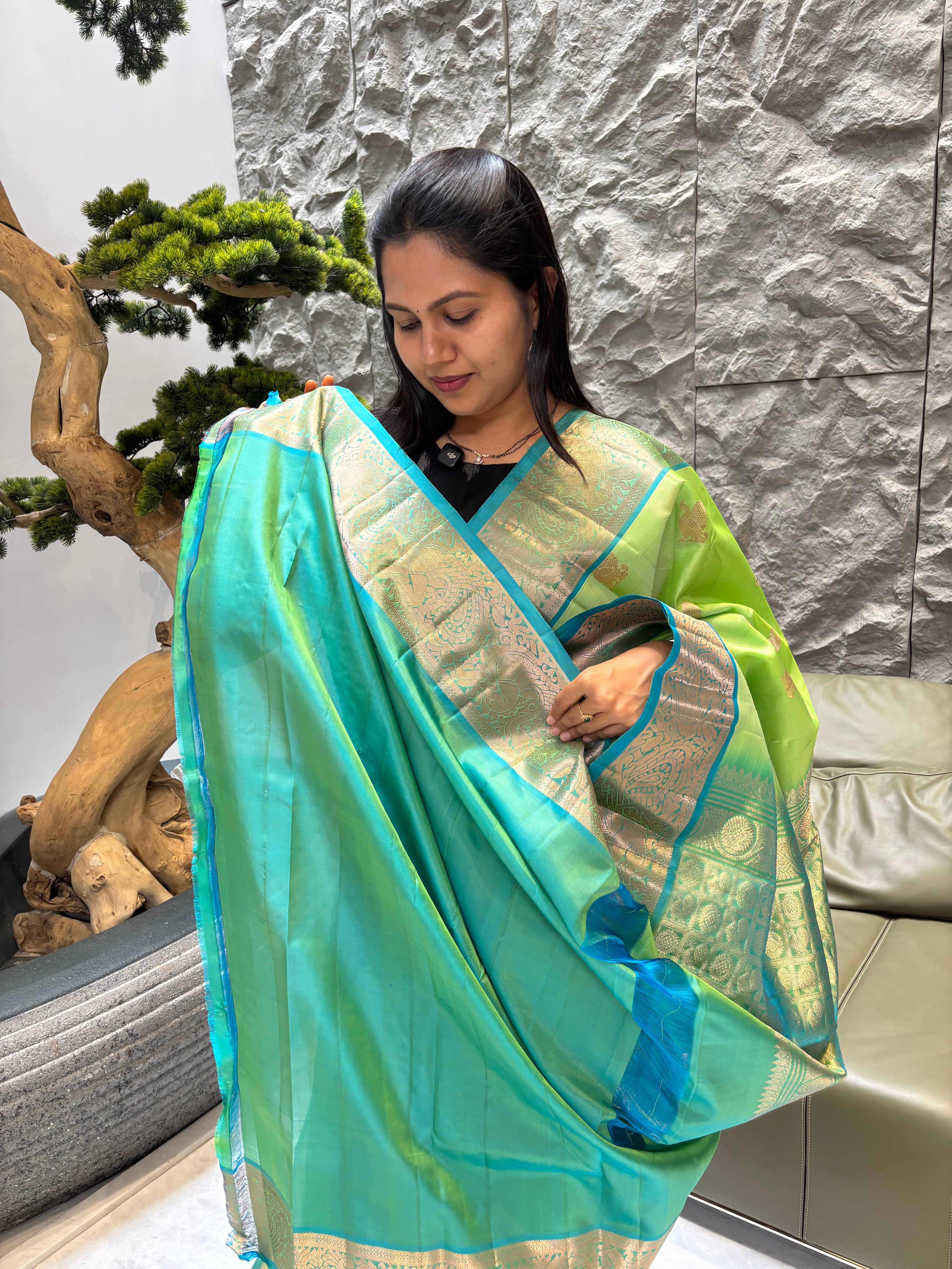 Kanchi pattu green-seagreen