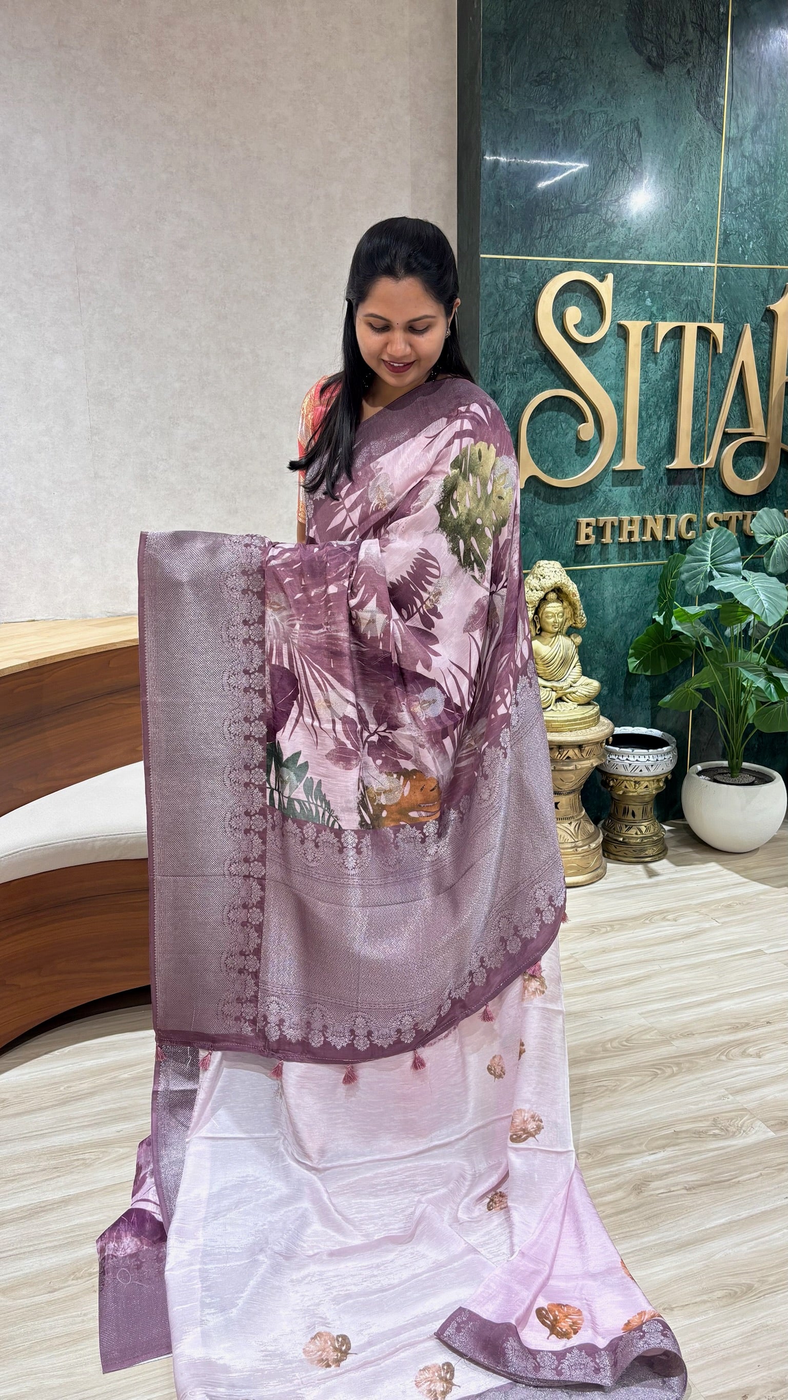 Mashru georgette onion pink