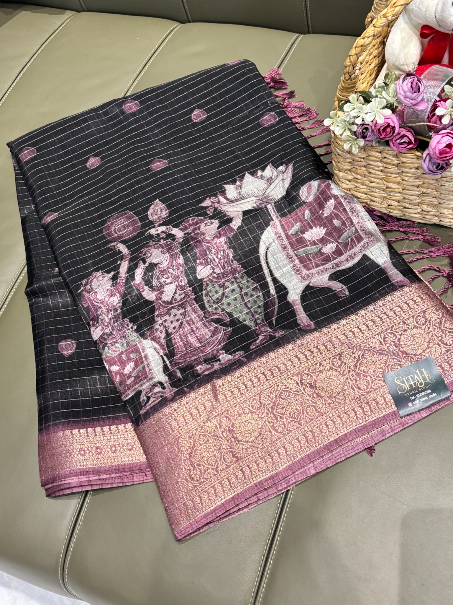 Fancy silk black - onion pink