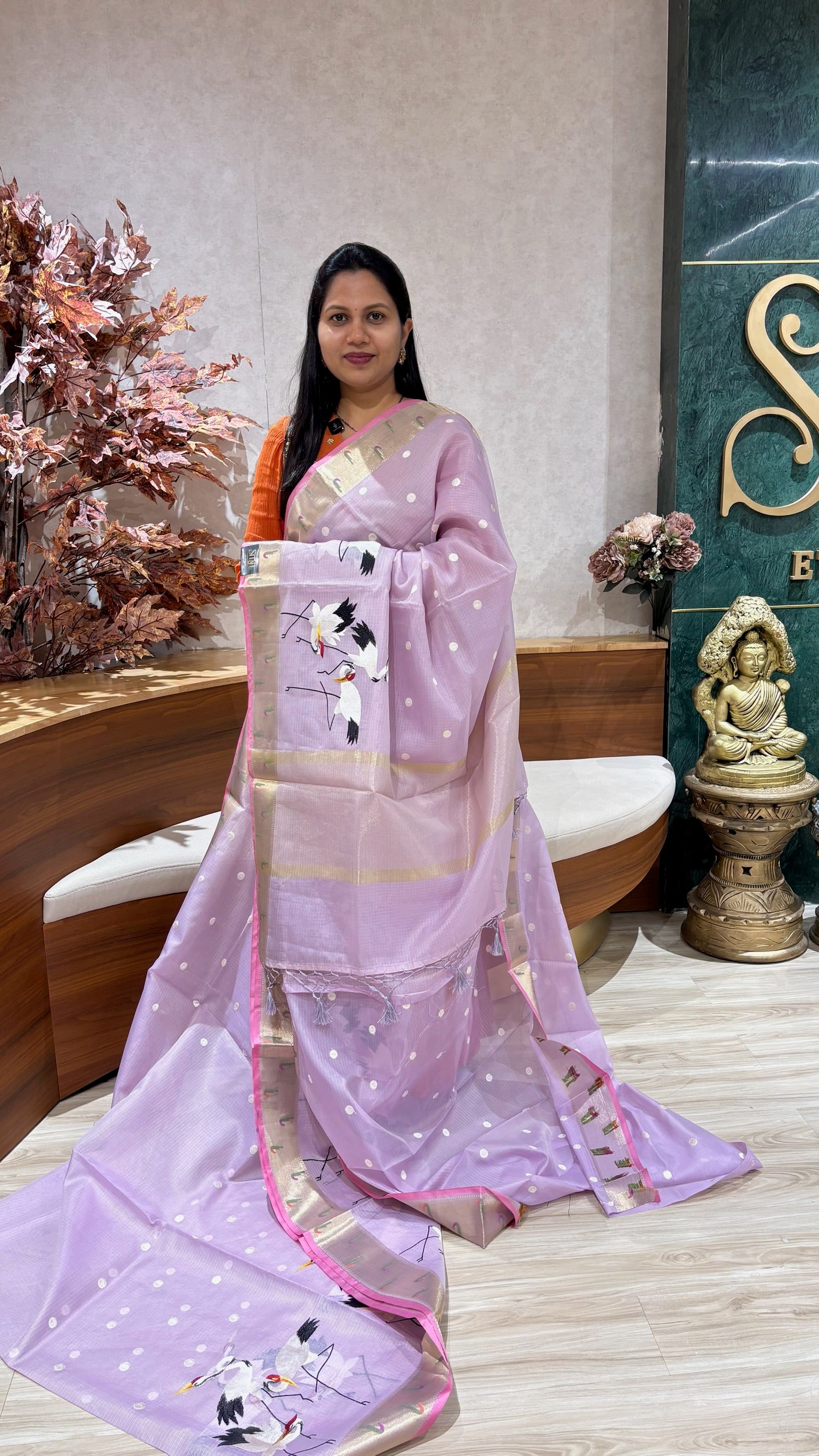 Silk kota embroidery