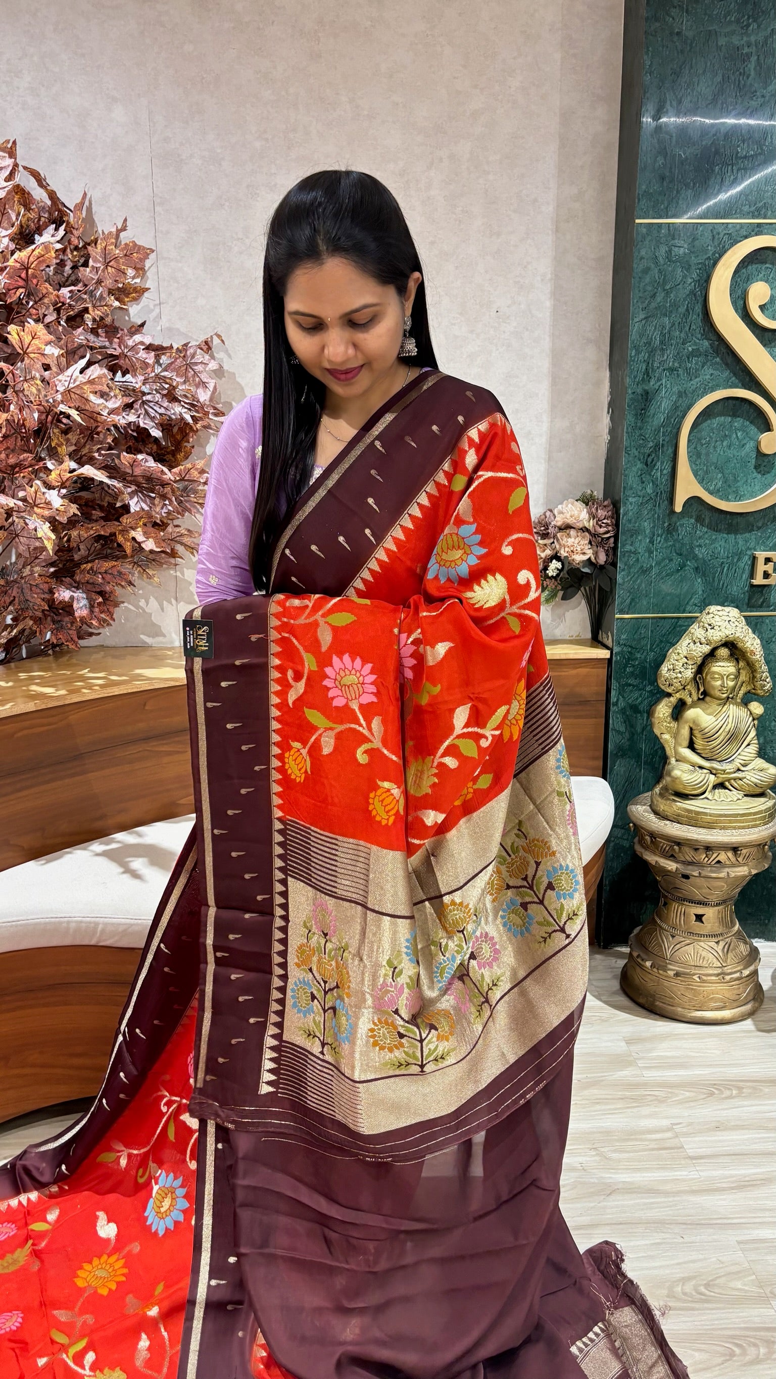 Tussar georgette jhamdani