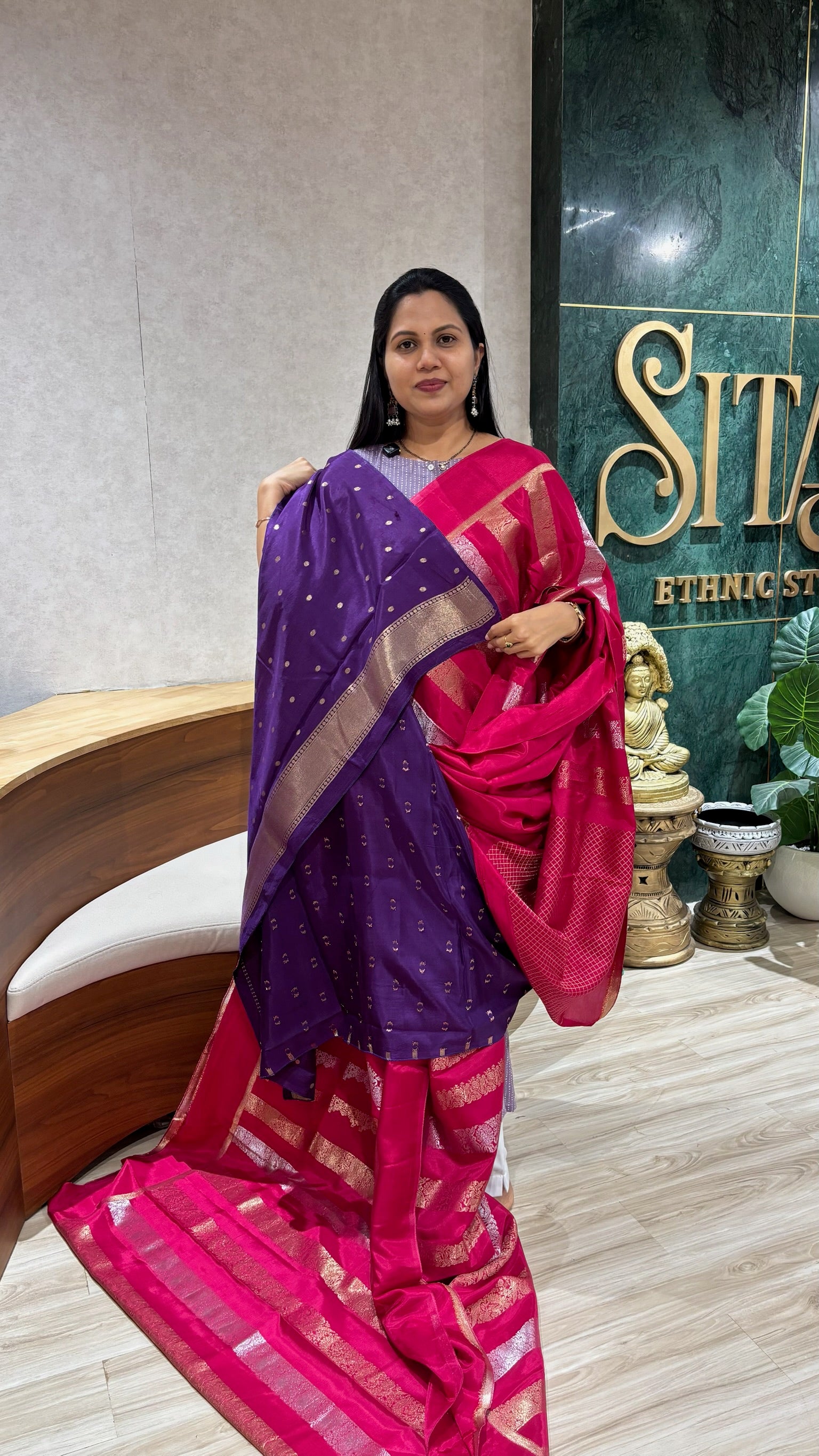Banaras dola silk saree pink
