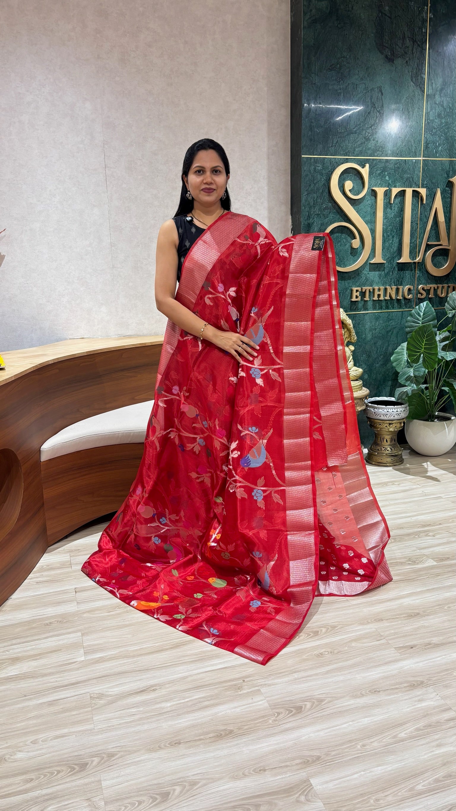 Paper silk all over red