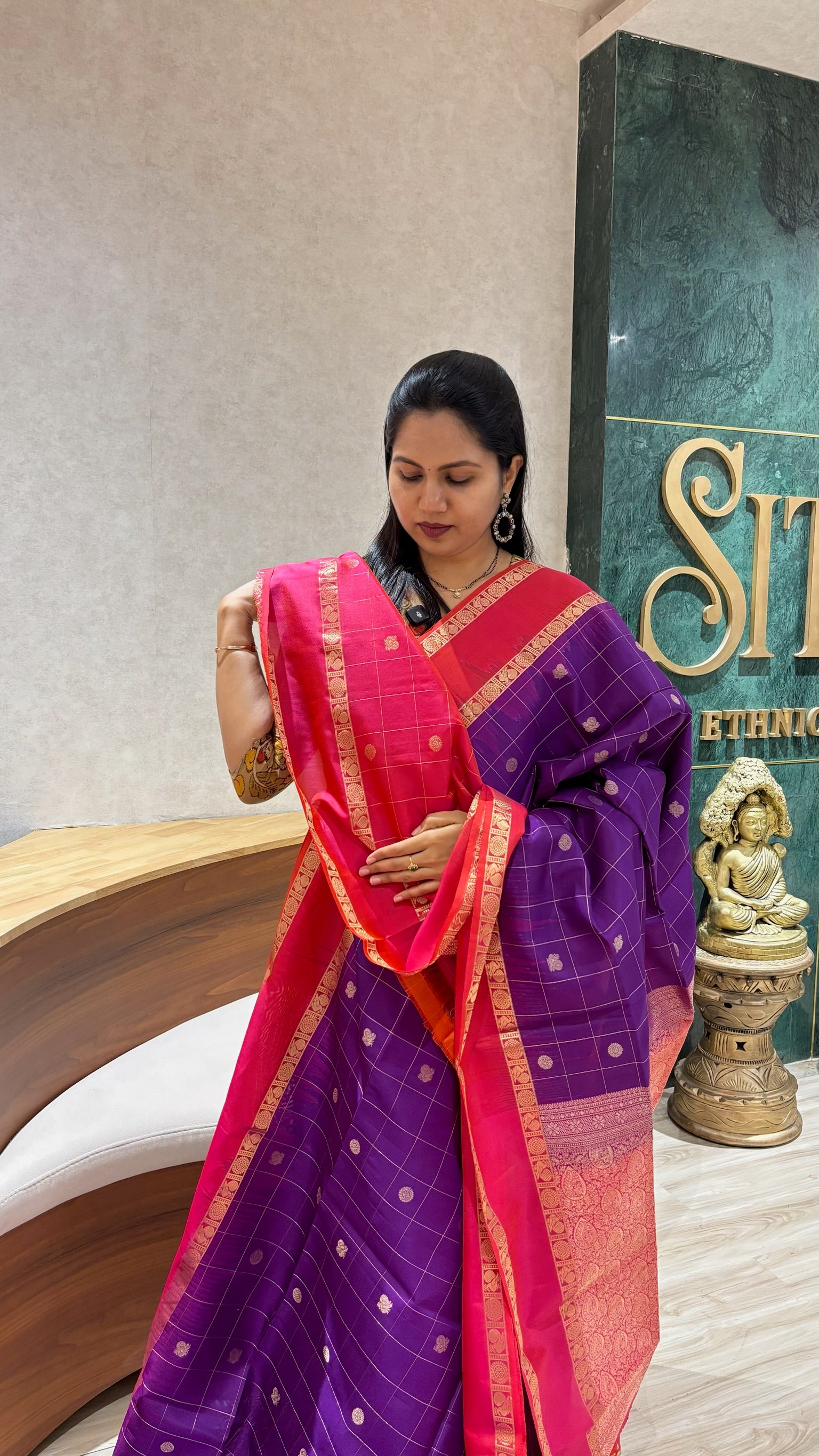 Handloom kanchi purple